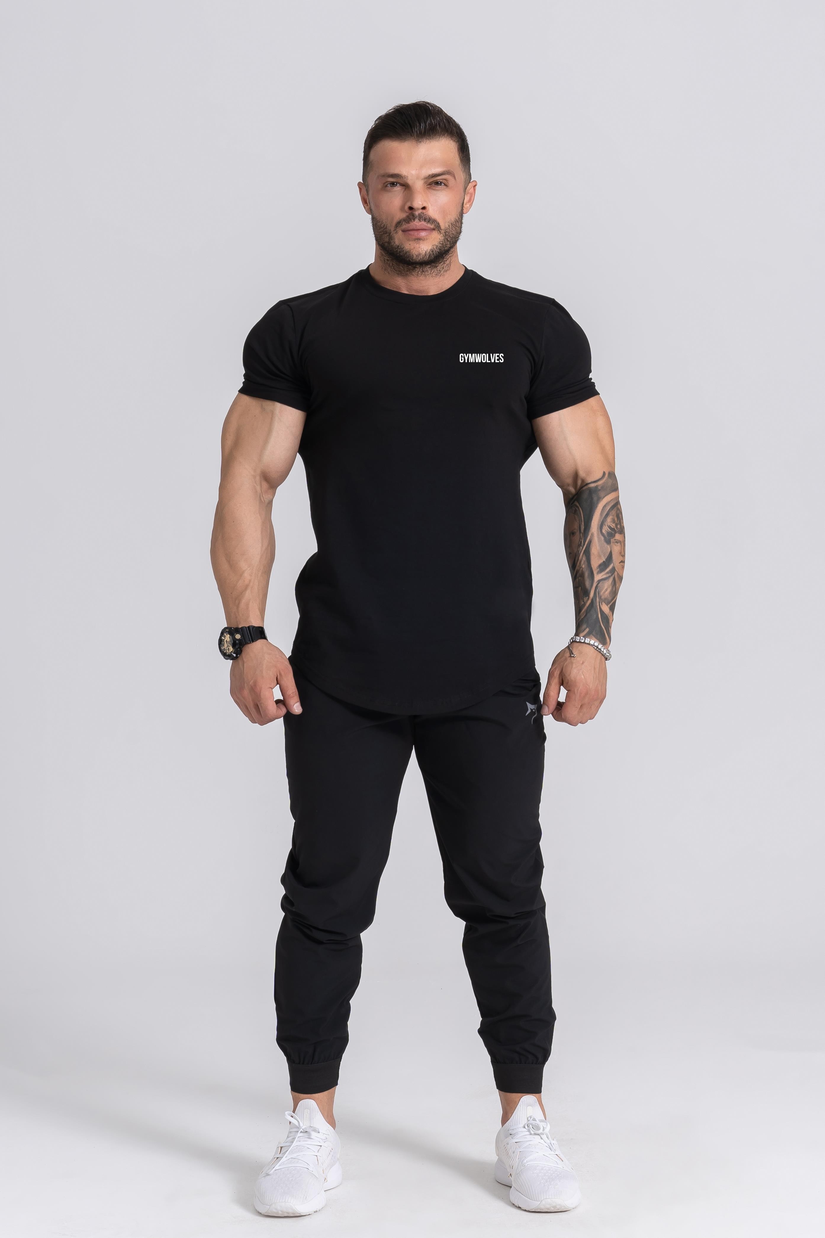 Gymwolves Erkek T-Shirt | Tişört | Erkek Spor T-Shirt | Workout | Siyah |