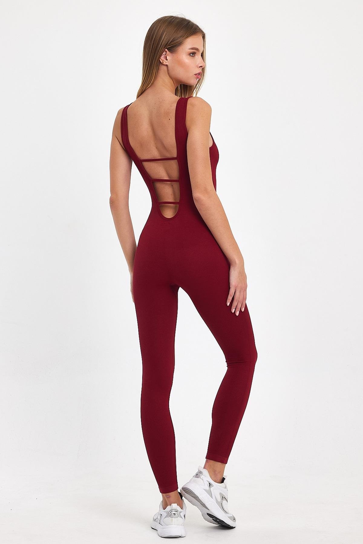 Gymwolves Kadın Seamless Tulum | Bordo | Spor Tulum |