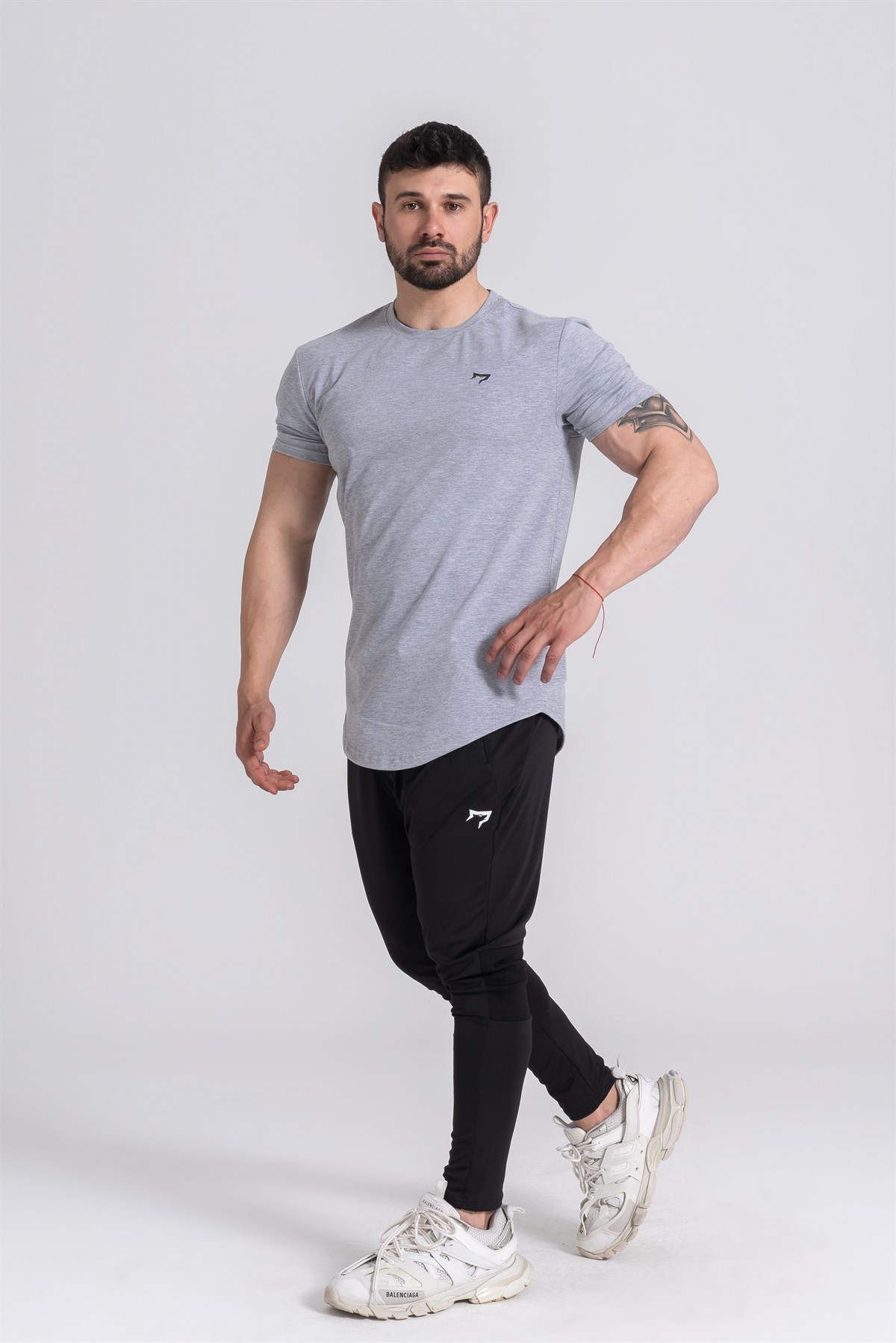 Gymwolves  Erkek Spor T-Shirt  | Gri | Workout Tanktop |