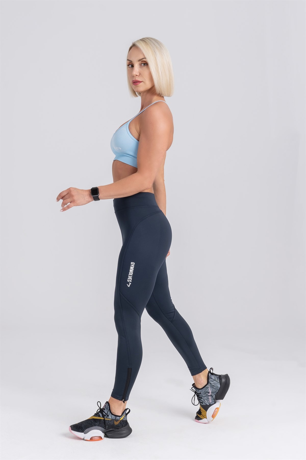 Gymwolves Spor Tayt | Push Up Woman Sports Leggings | Antrasit | Running Series |