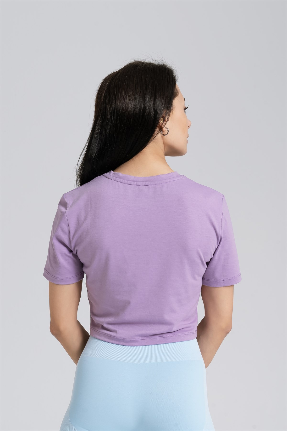 Gymwolves Kadın Body Crop Tops | Mor | Cotton Serisi |