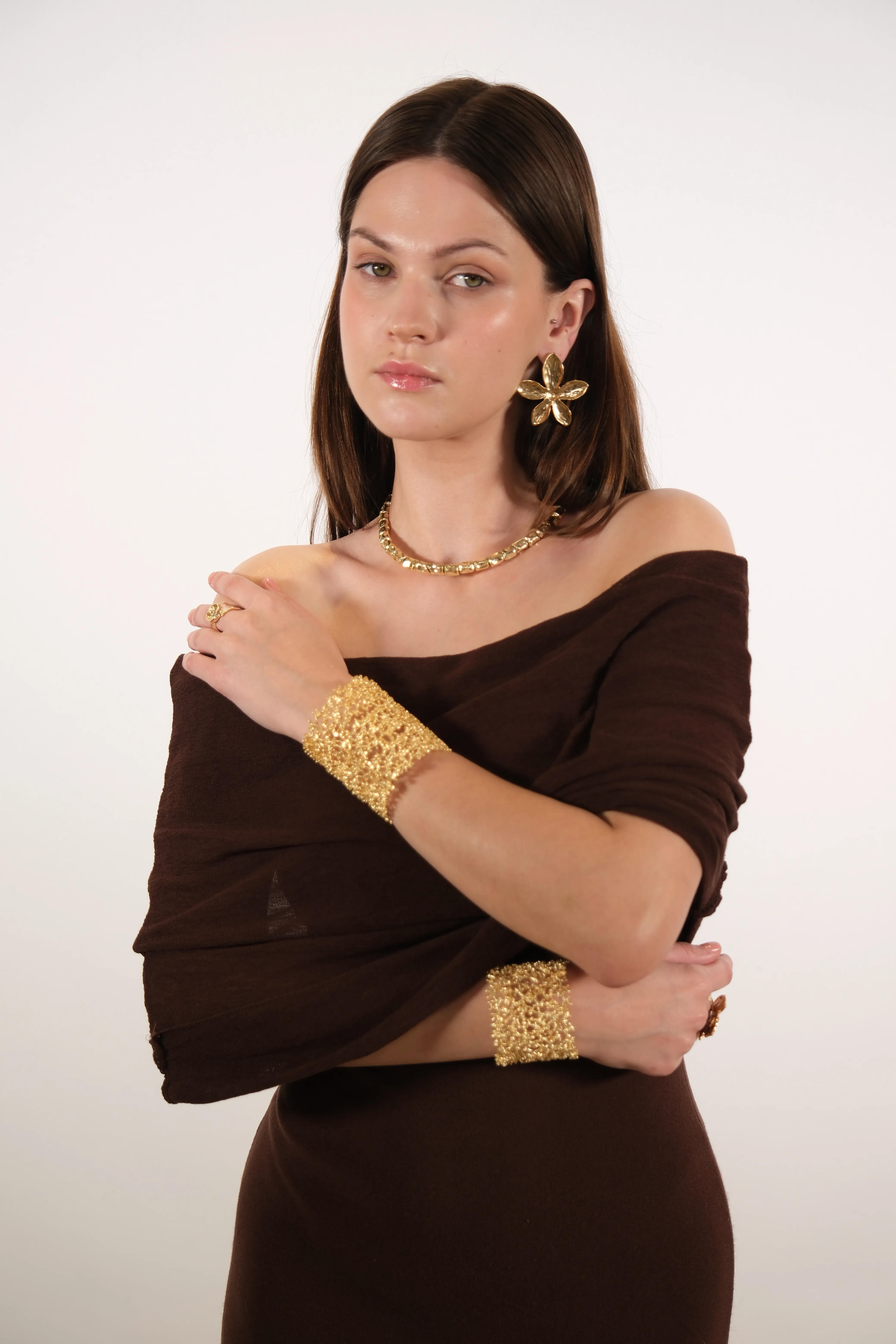 Altın kaplama modern kalın kelepçe