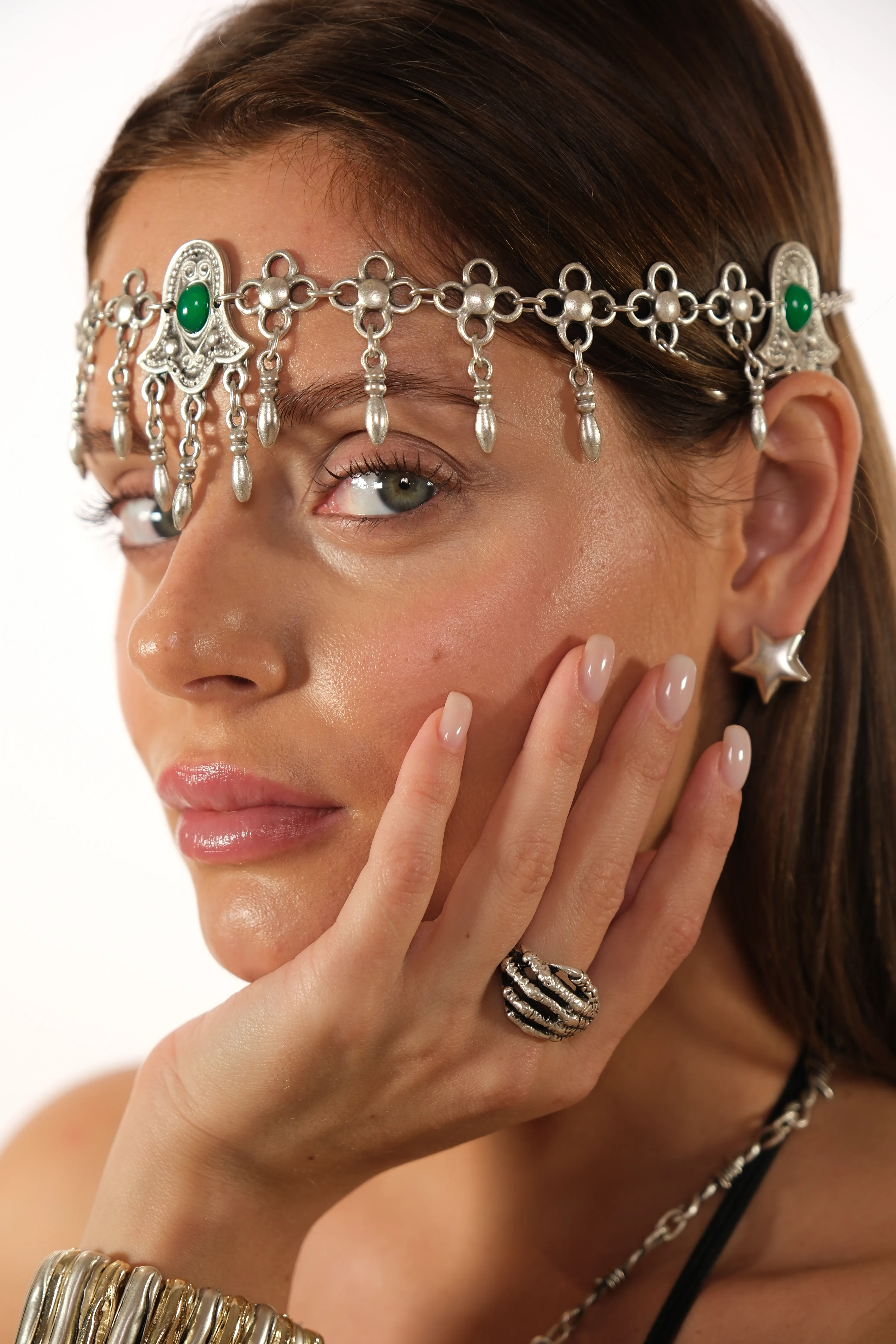 Gümüş kaplama tasarım yıldız küpe