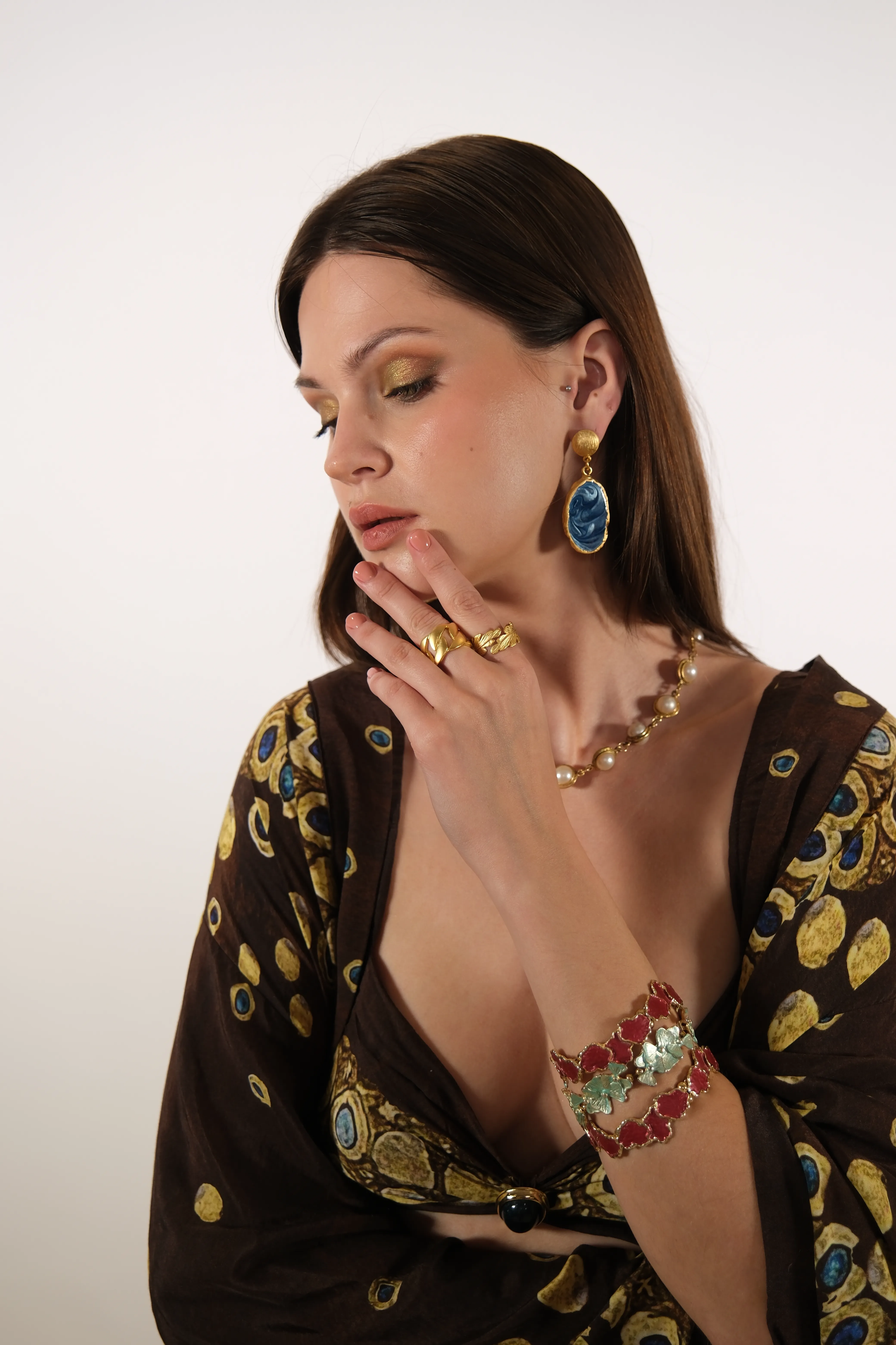 Altın kaplama ayarlanabilir zincir yüzük