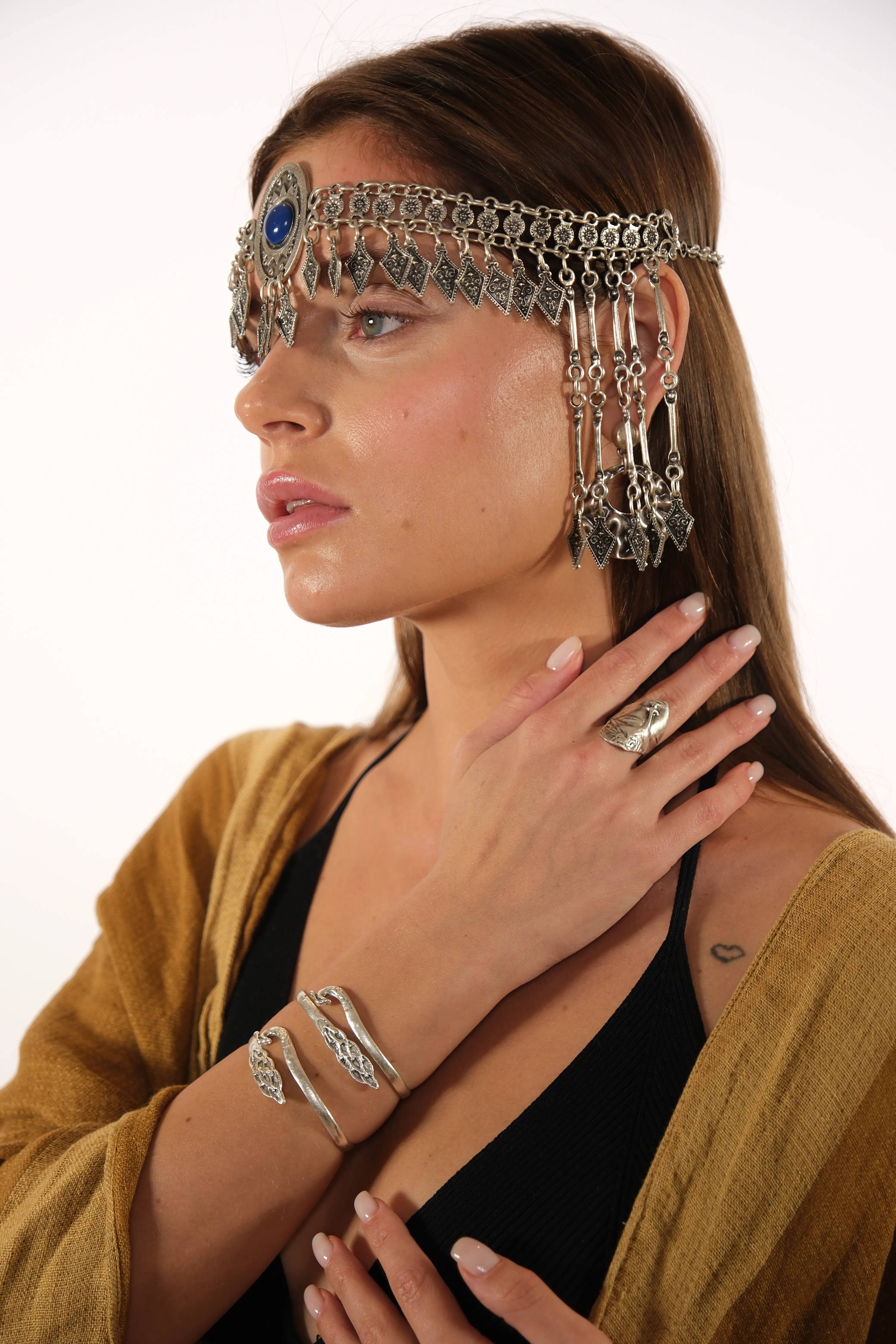 Gümüş kaplama otantik tasarım saç aksesuarı