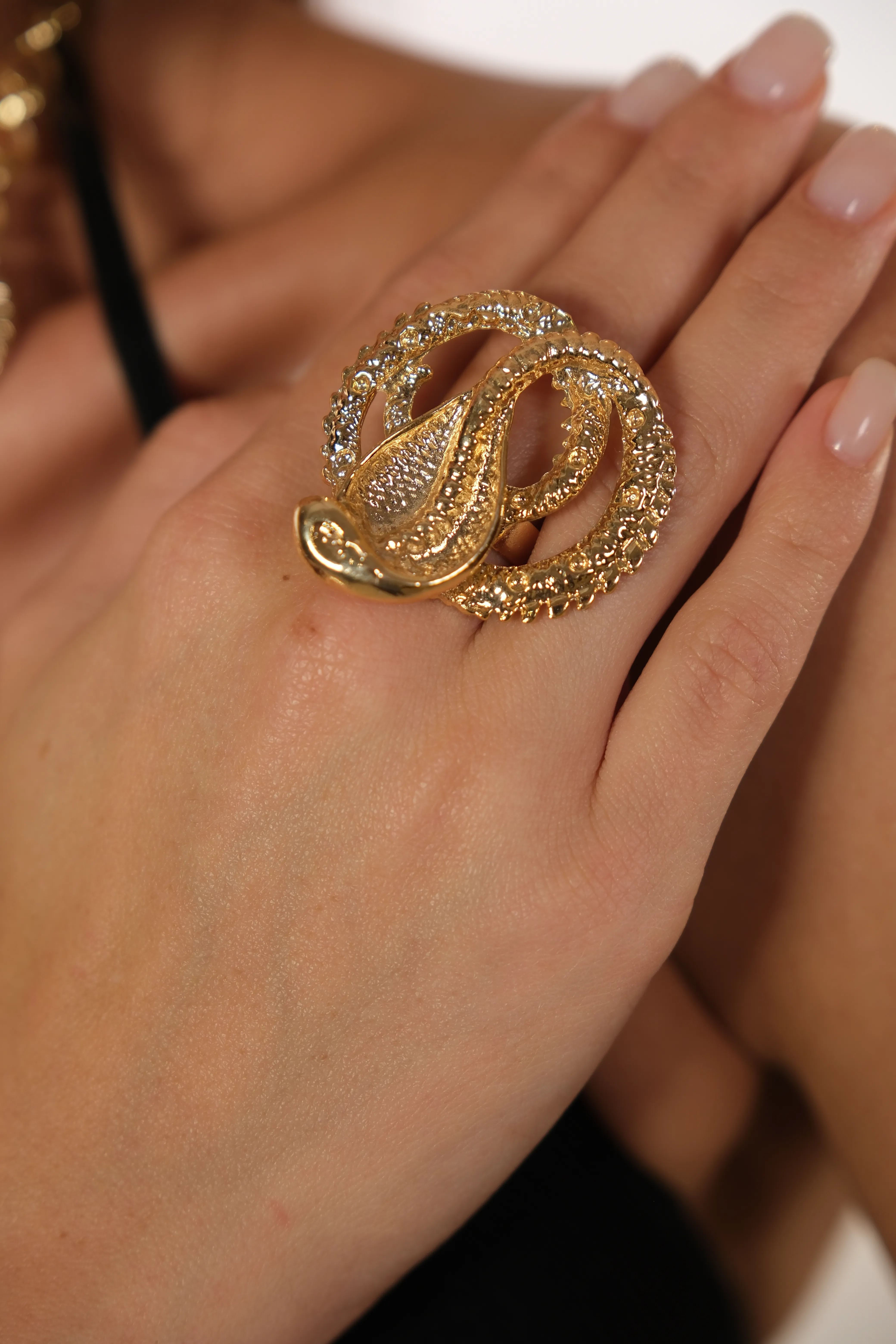 Altın kaplama ayarlanabilir kobra yüzük