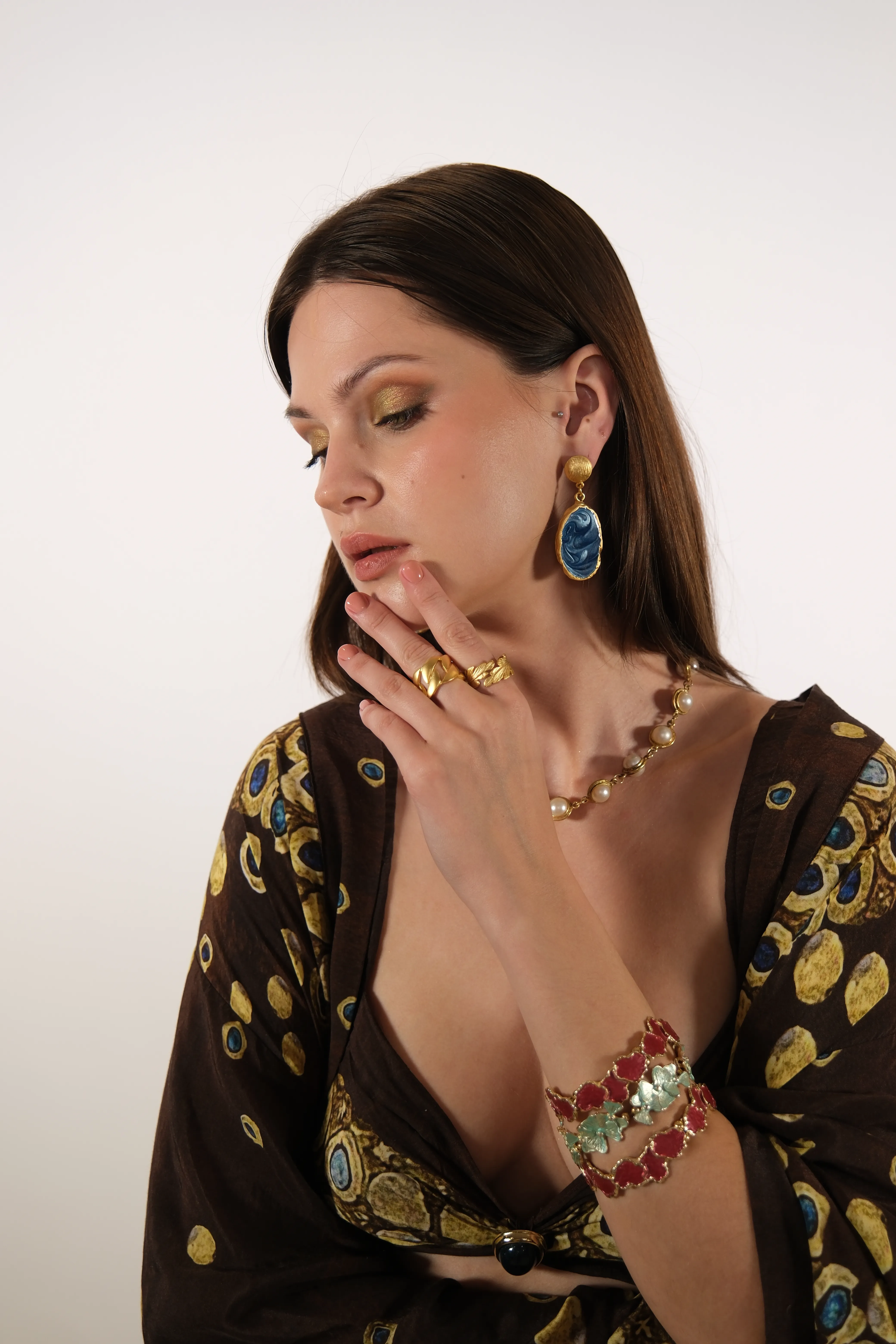 Altın kaplama ayarlanabilir zincir yüzük