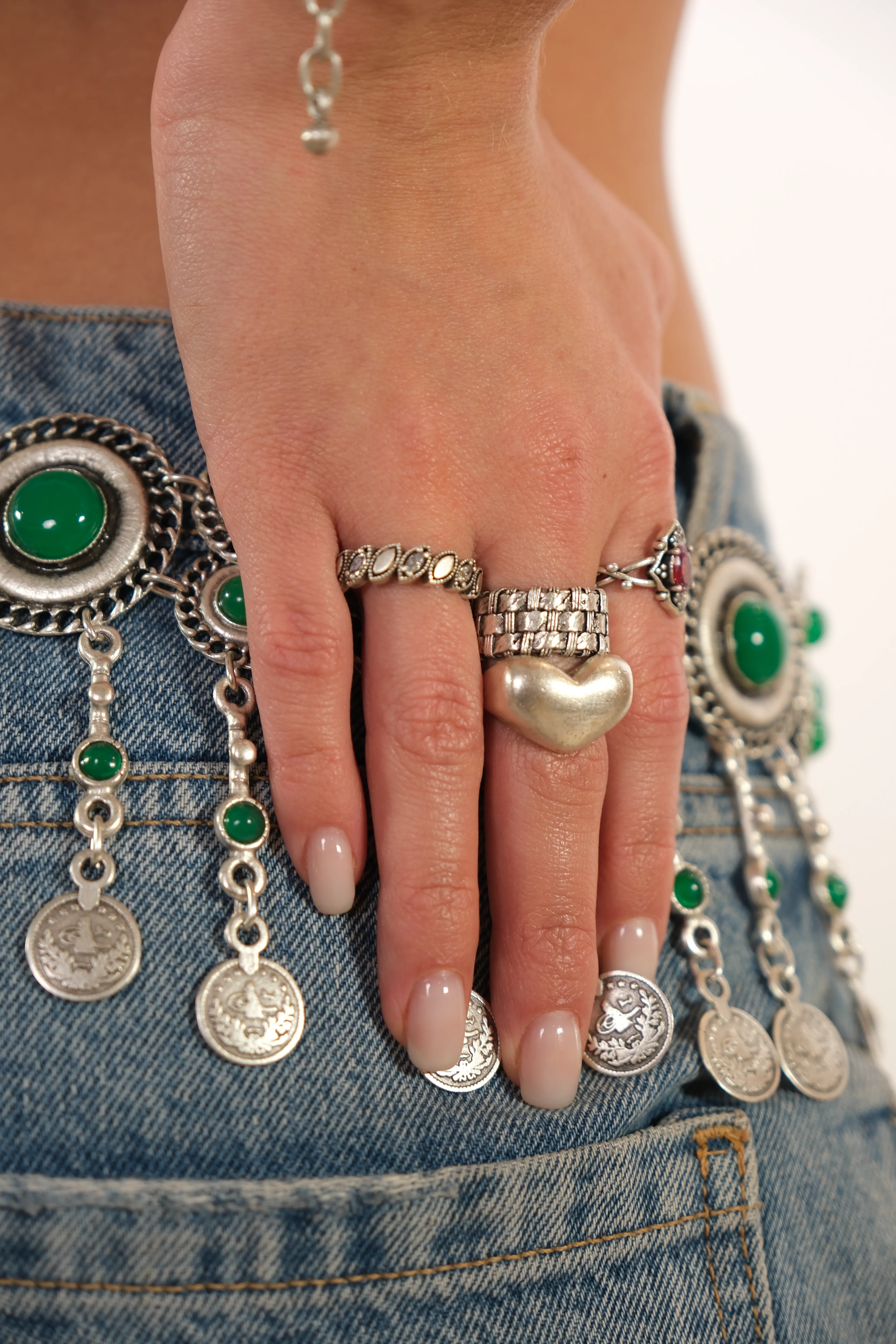 Gümüş kaplama yüzük seti