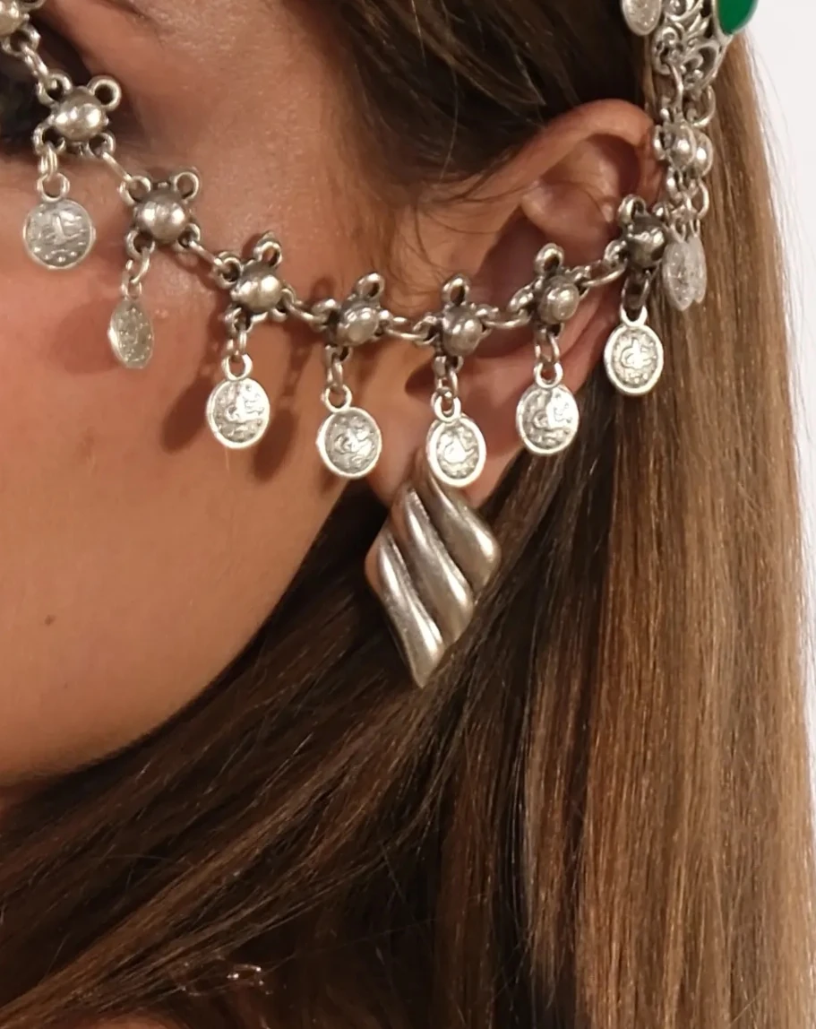 Gümüş kaplama tasarım küpe