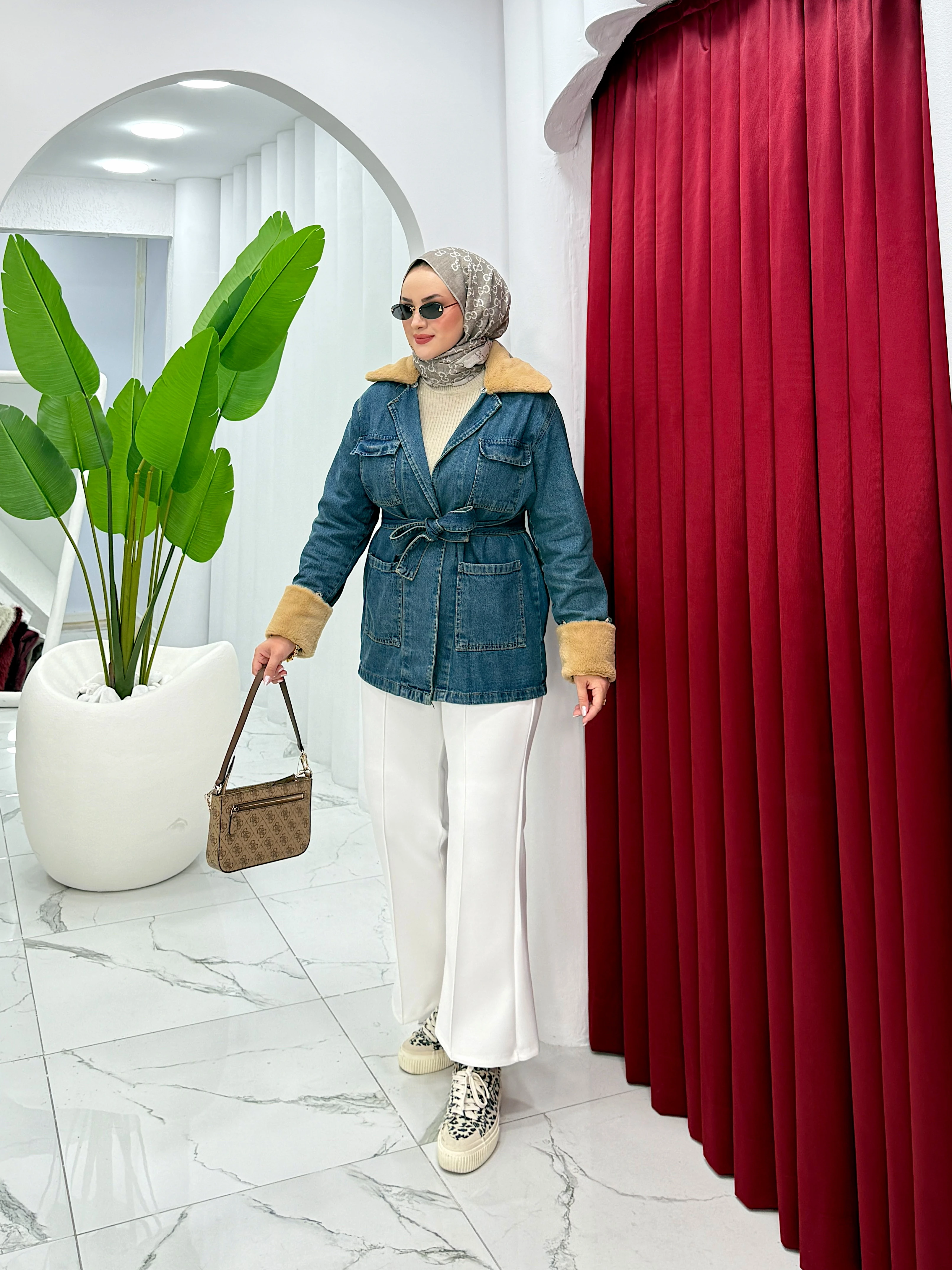 Kürk Yaka Kot Ceket