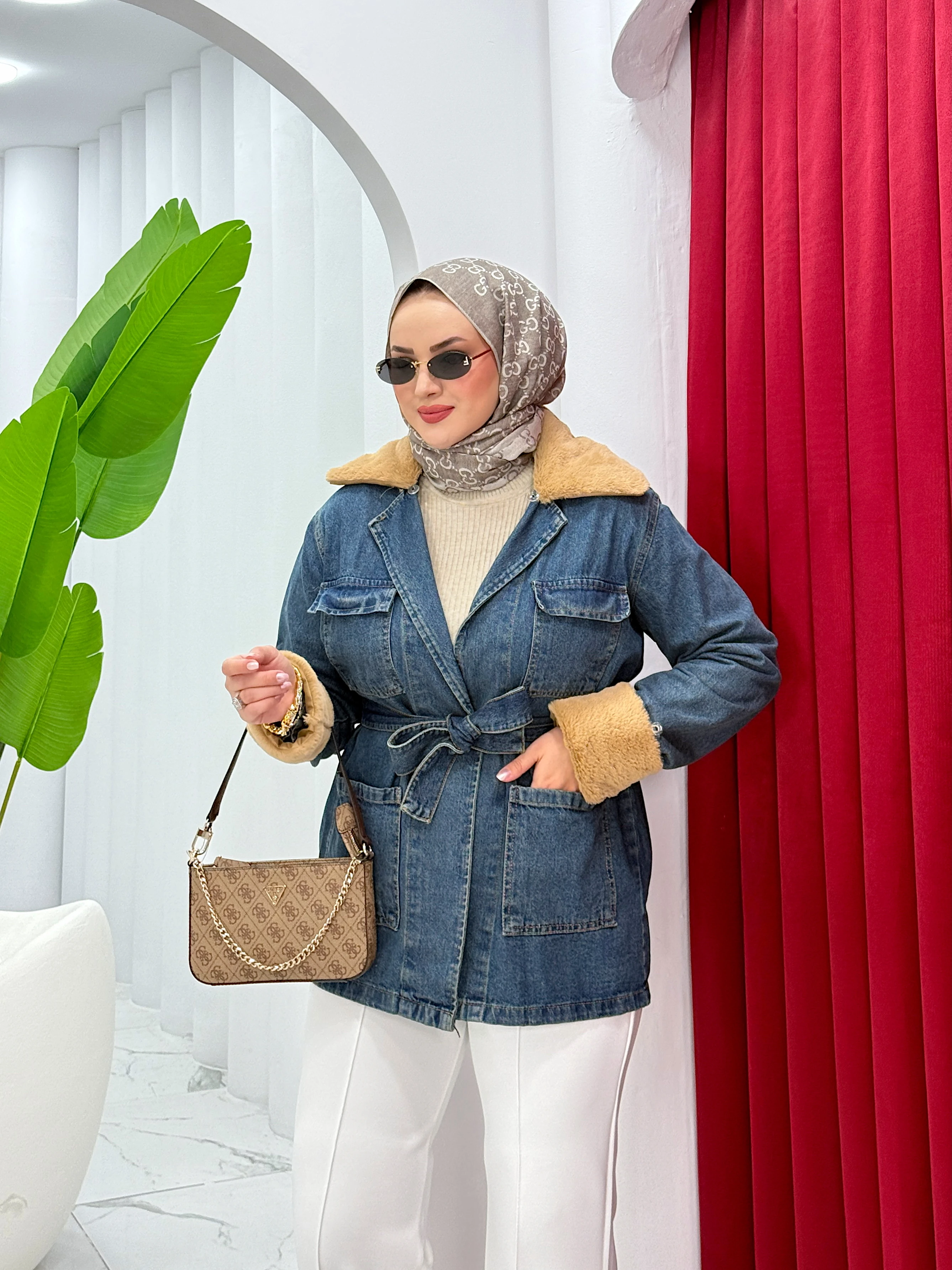 Kürk Yaka Kot Ceket