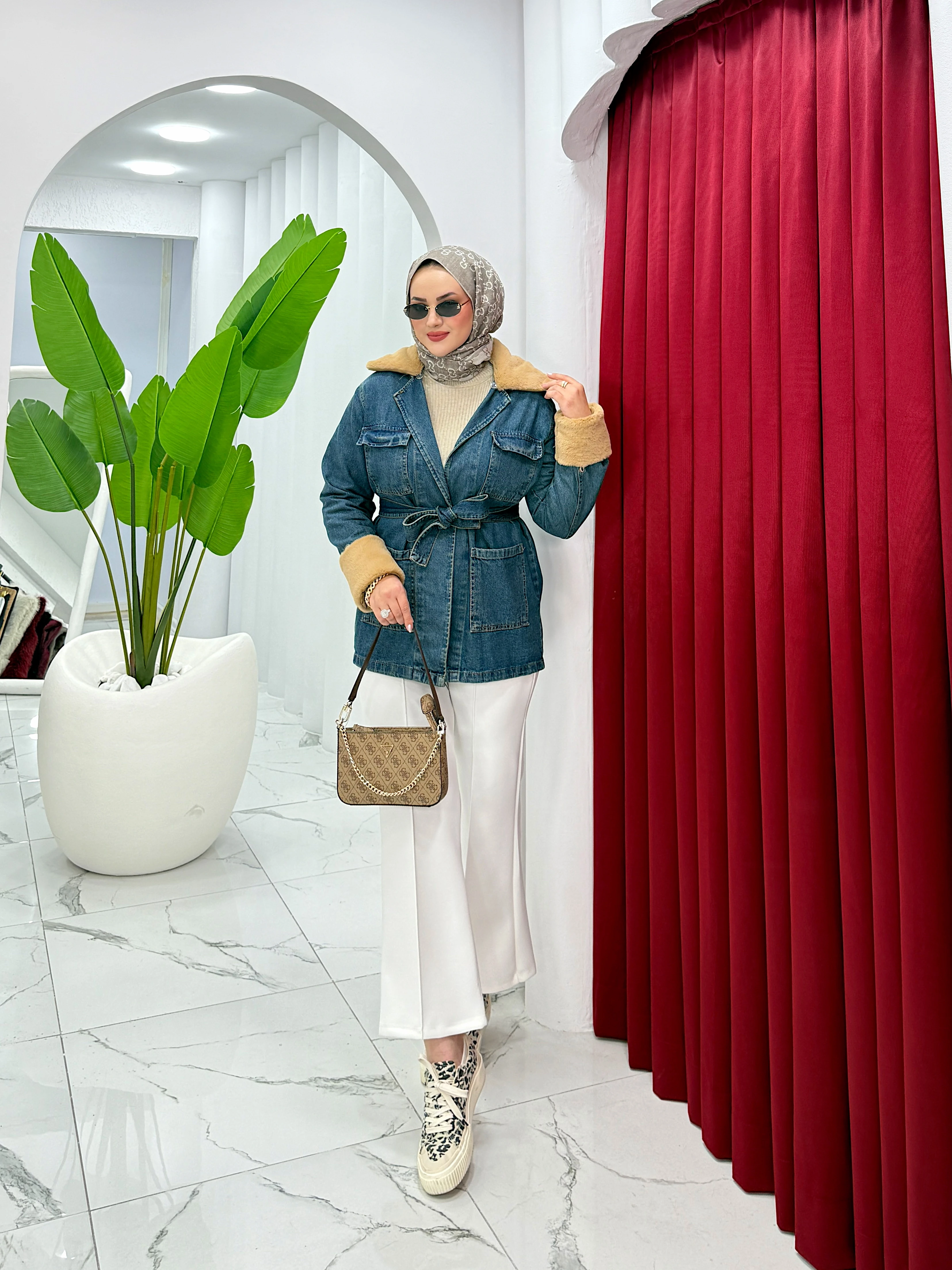 Kürk Yaka Kot Ceket