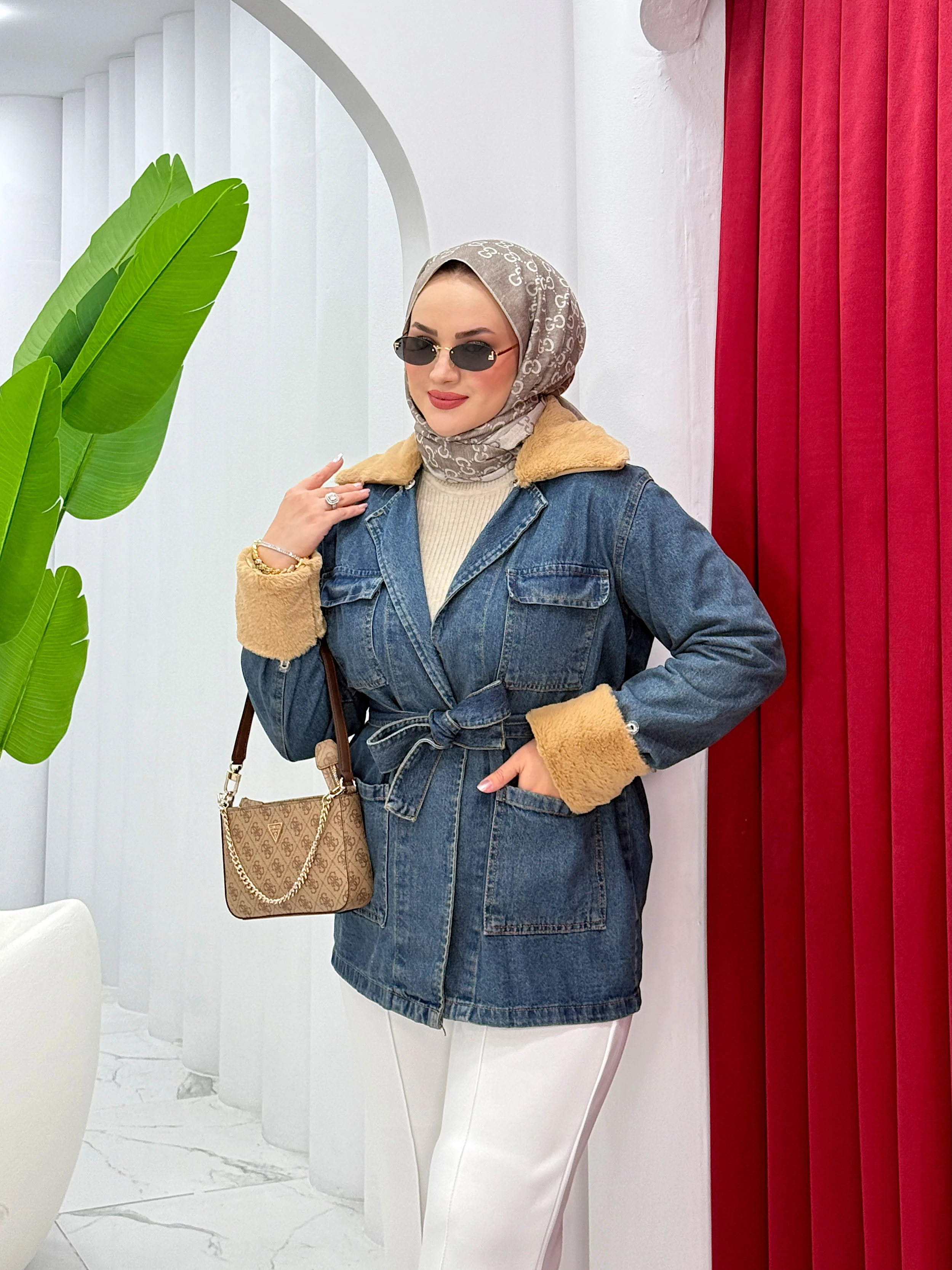 Kürk Yaka Kot Ceket