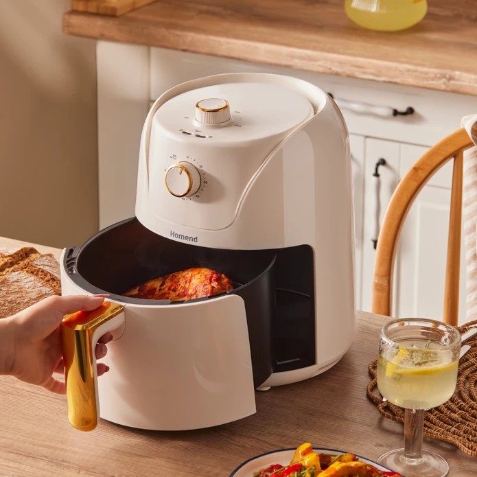 Homend Airfryday 2504H 8 Farklı Programlı, 4,3 Litre Airfryer Krem