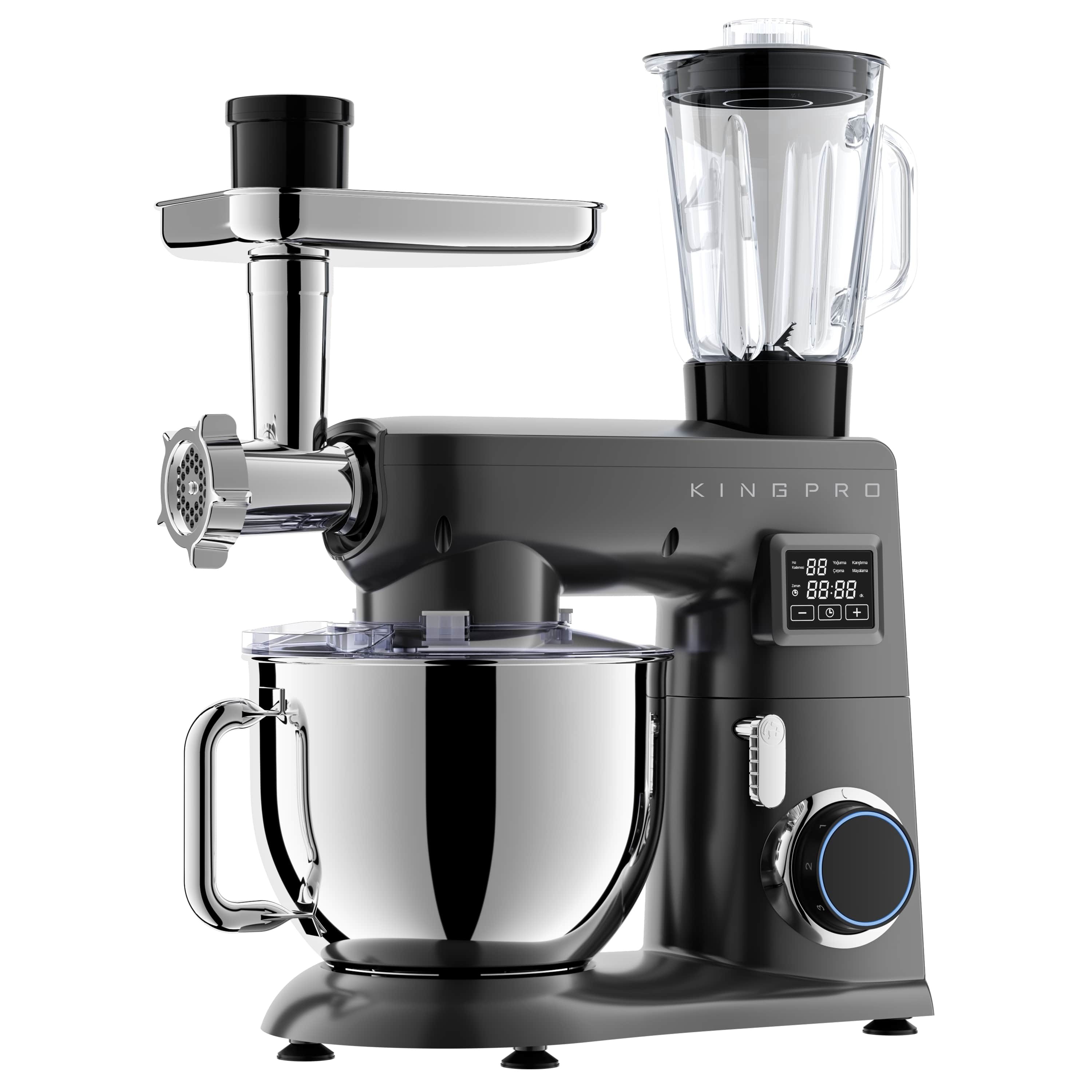 King KSM 4001 Damboo 3'ü Bir Arada Dijital Stant Mikser Kıyma Setli Blender Özellikli 1800w