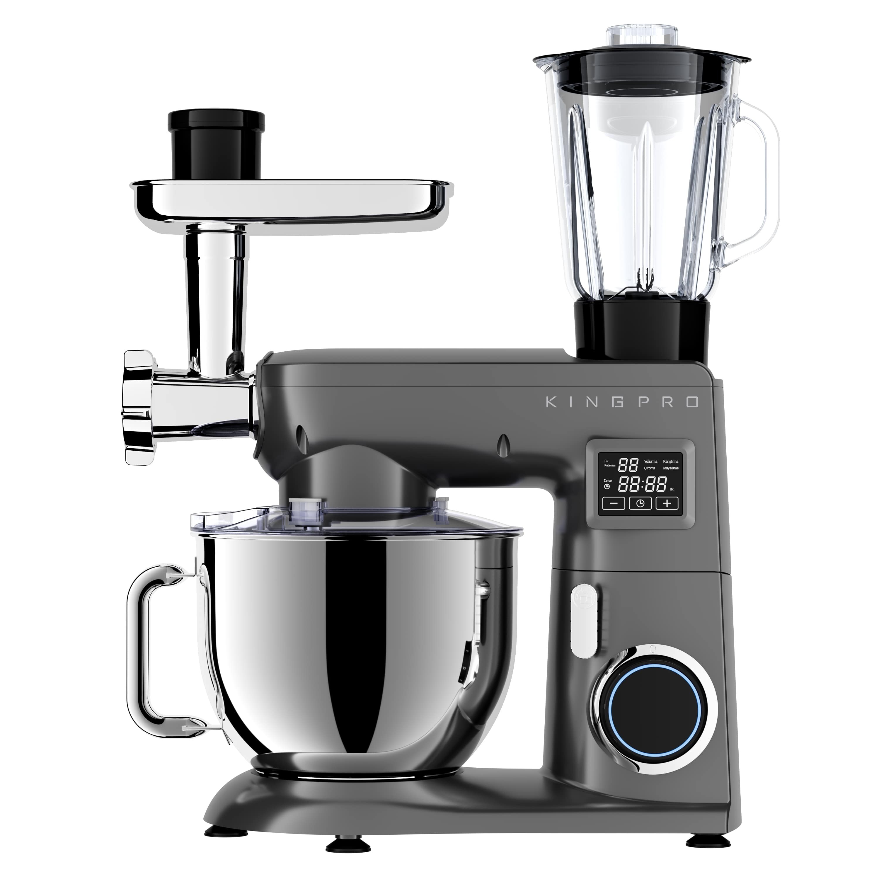 King KSM 4001 Damboo 3'ü Bir Arada Dijital Stant Mikser Kıyma Setli Blender Özellikli 1800w