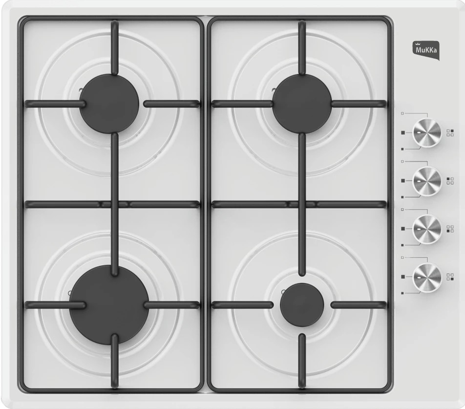 Mukka Doğalgaz Uyumlu 4 Gözlü Emaye Gaz Kesme Emniyetli Otomatik Çakmaklı Beyaz Ocak