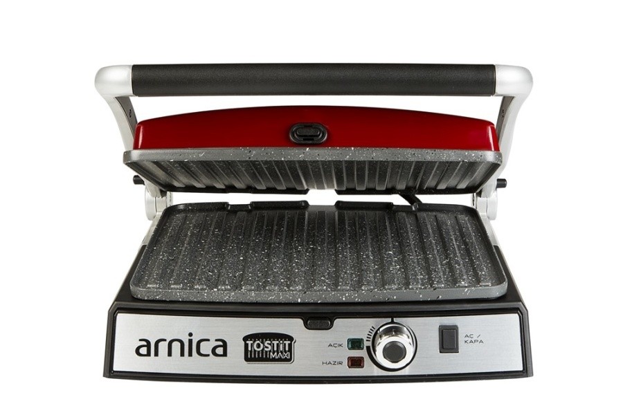 Arnica Tostit Maxi Granit Kırmızı 2000 W Tost Makinesi