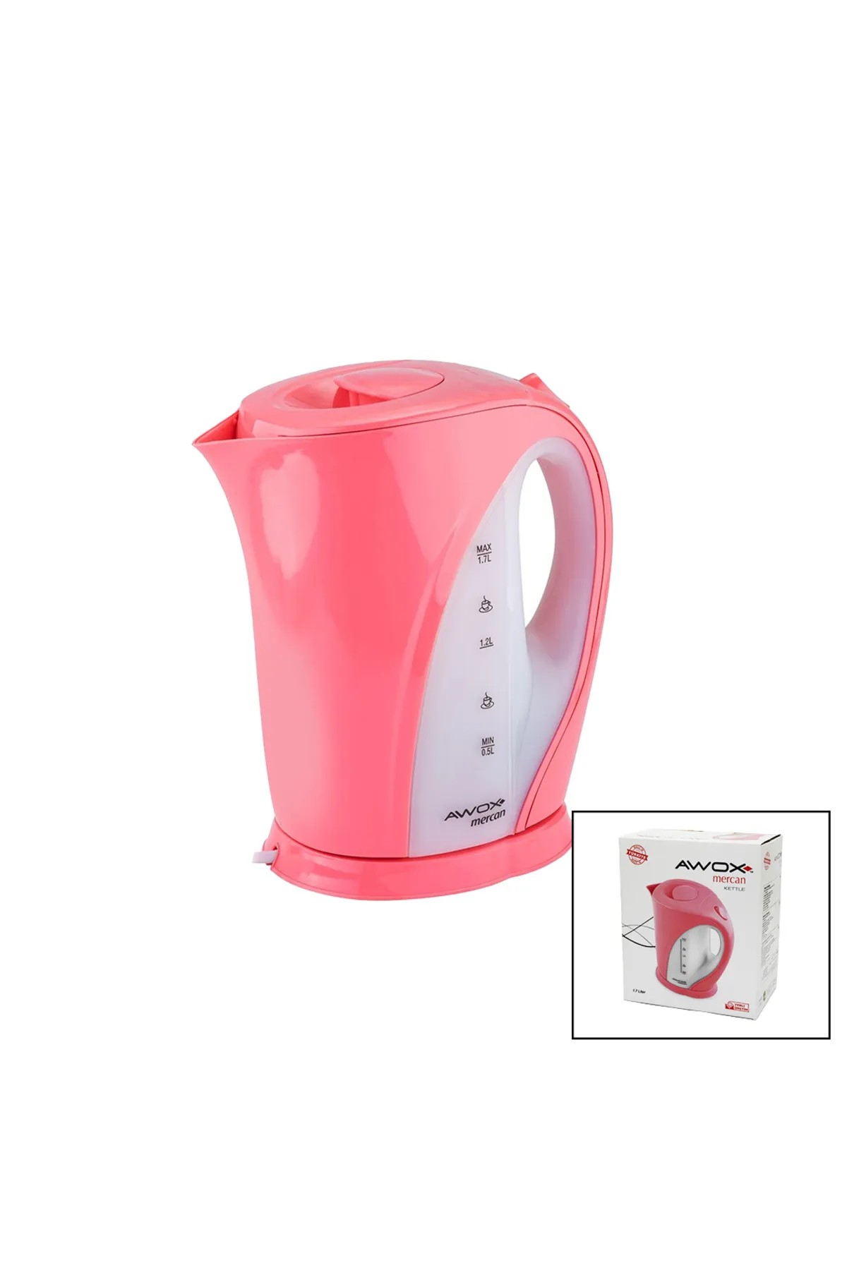 Awox MERCAN PLASTİK PEMBE RENK KETTLE SU ISITICI 1.7LT - 2000W (2818)