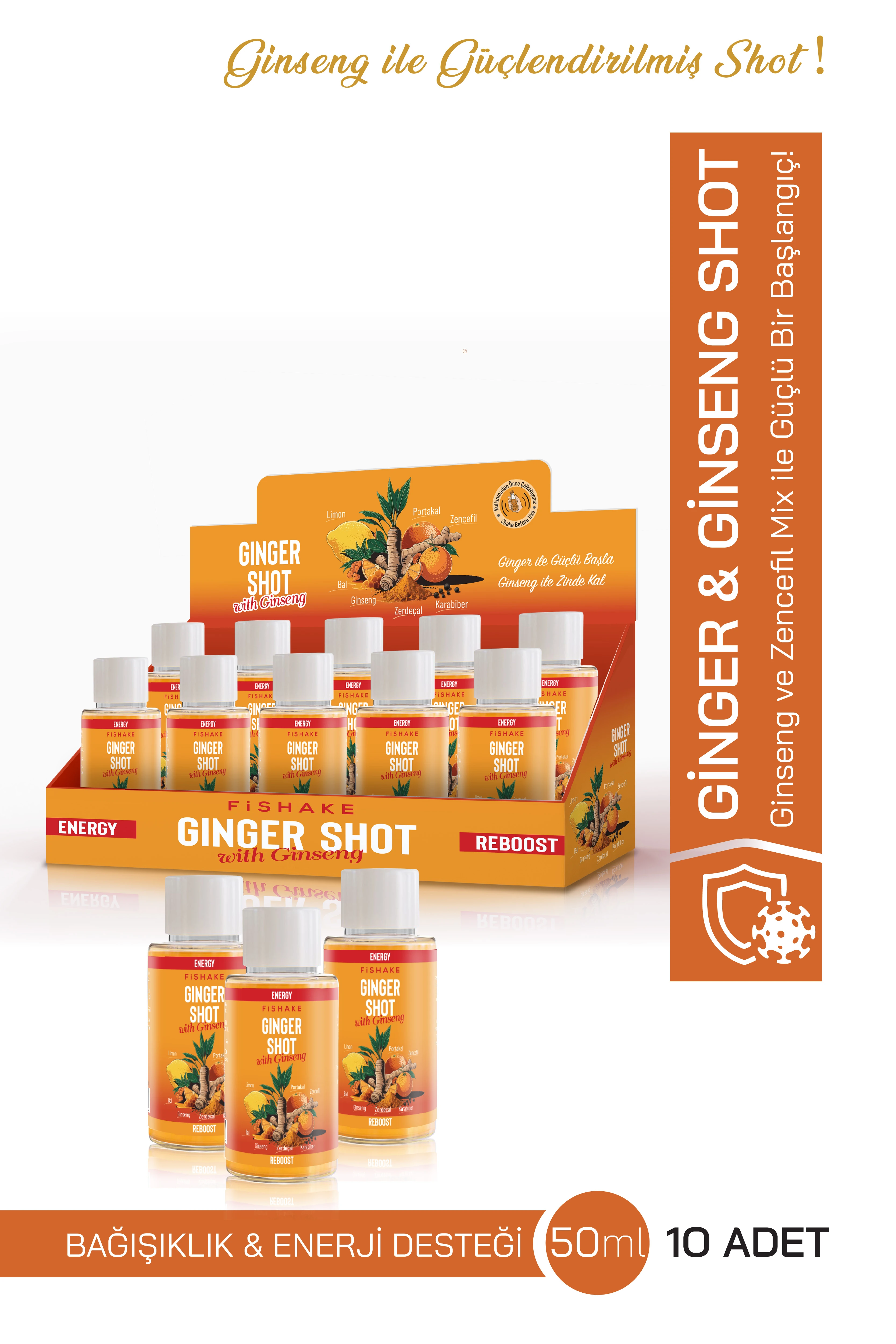 Ginger - Ginseng Shot / Zencefil Shot ( 10 x 50 ML )