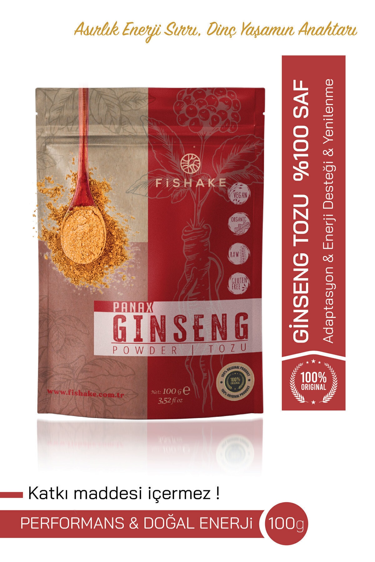 Panax Ginseng Tozu %100 Saf 100 Gr