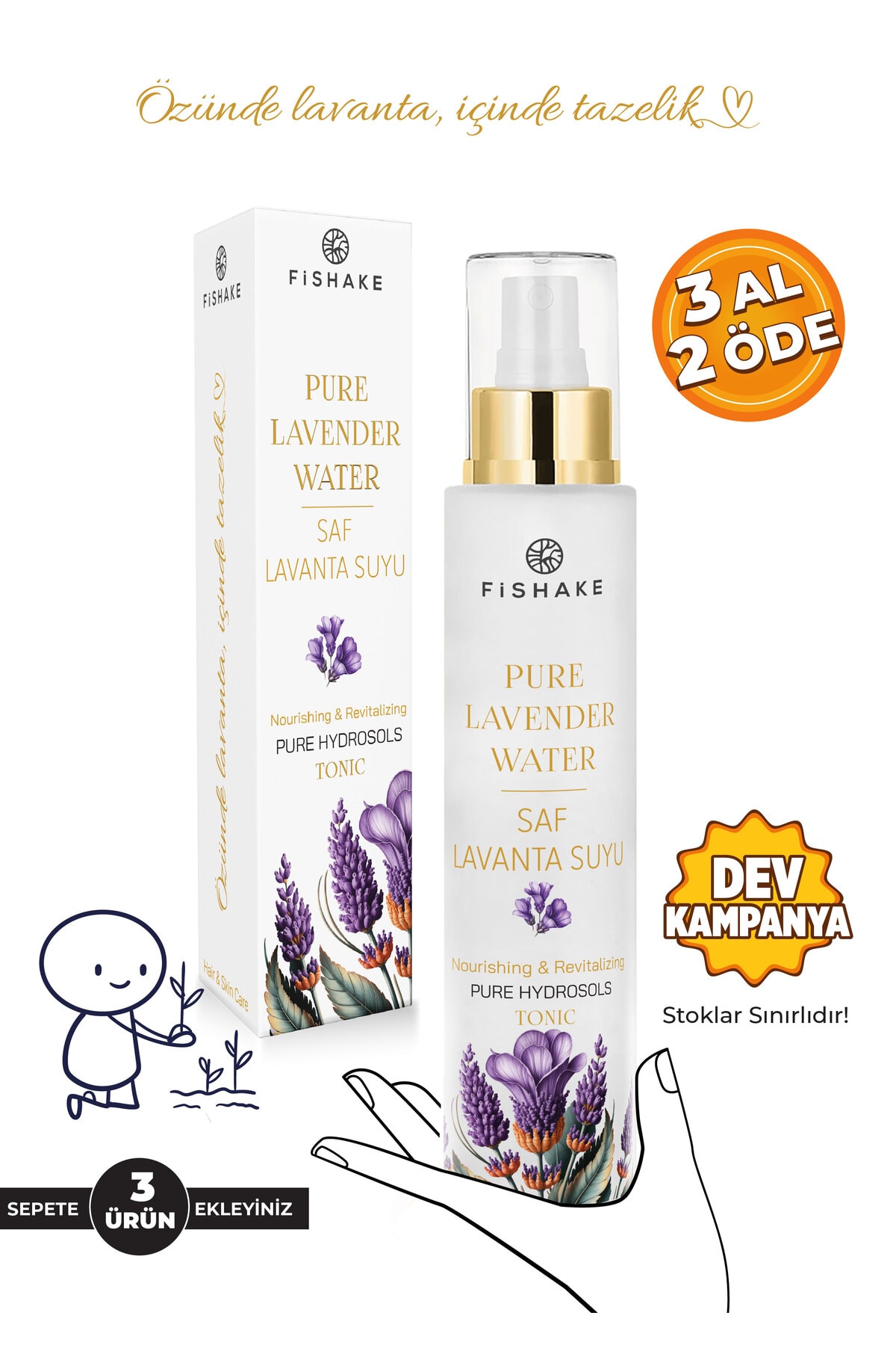 Lavanta Suyu %100 Saf ve Doğal Canlandırıcı Ve Besleyici Etkili Tonik Lavanta Hidrosolü 100 Ml