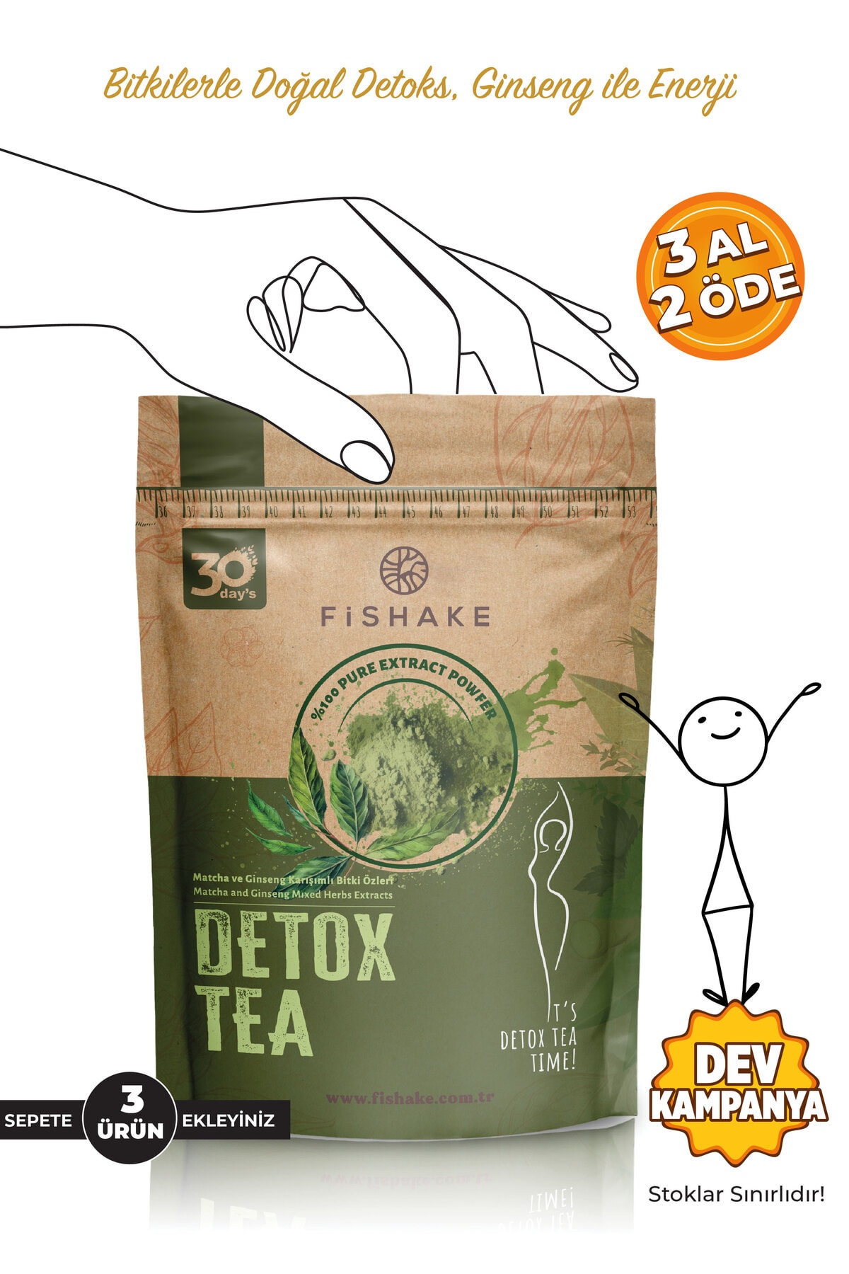 Matcha Ve Ginseng Karışımlı Detox Tea Detoks Çay (30 GÜN)