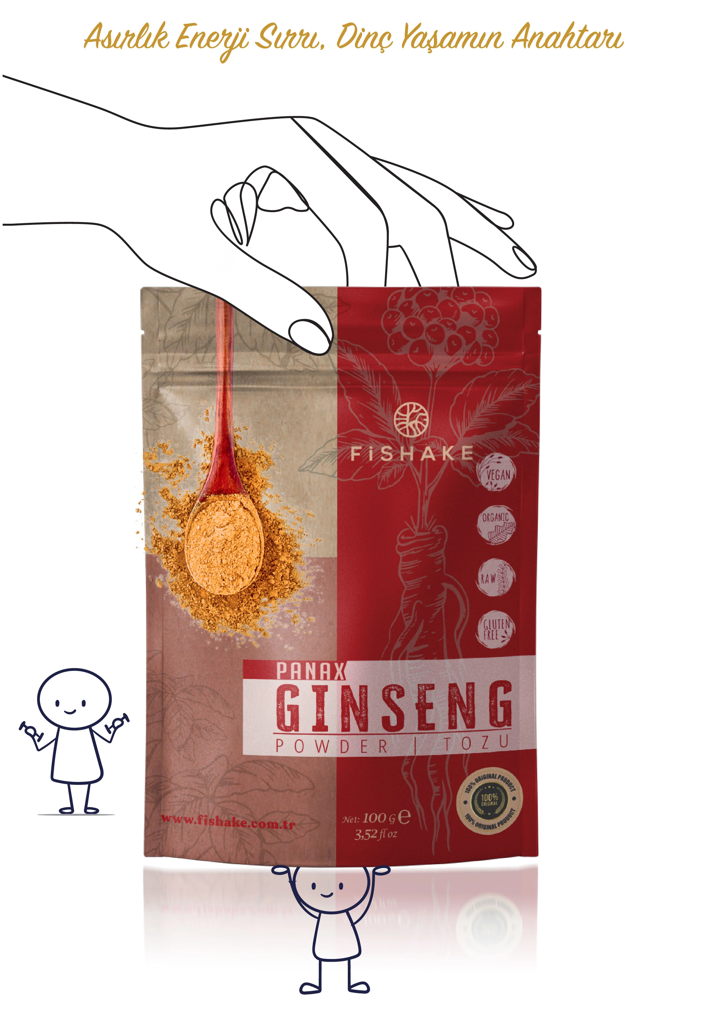 Panax Ginseng Tozu %100 Saf 100 Gr