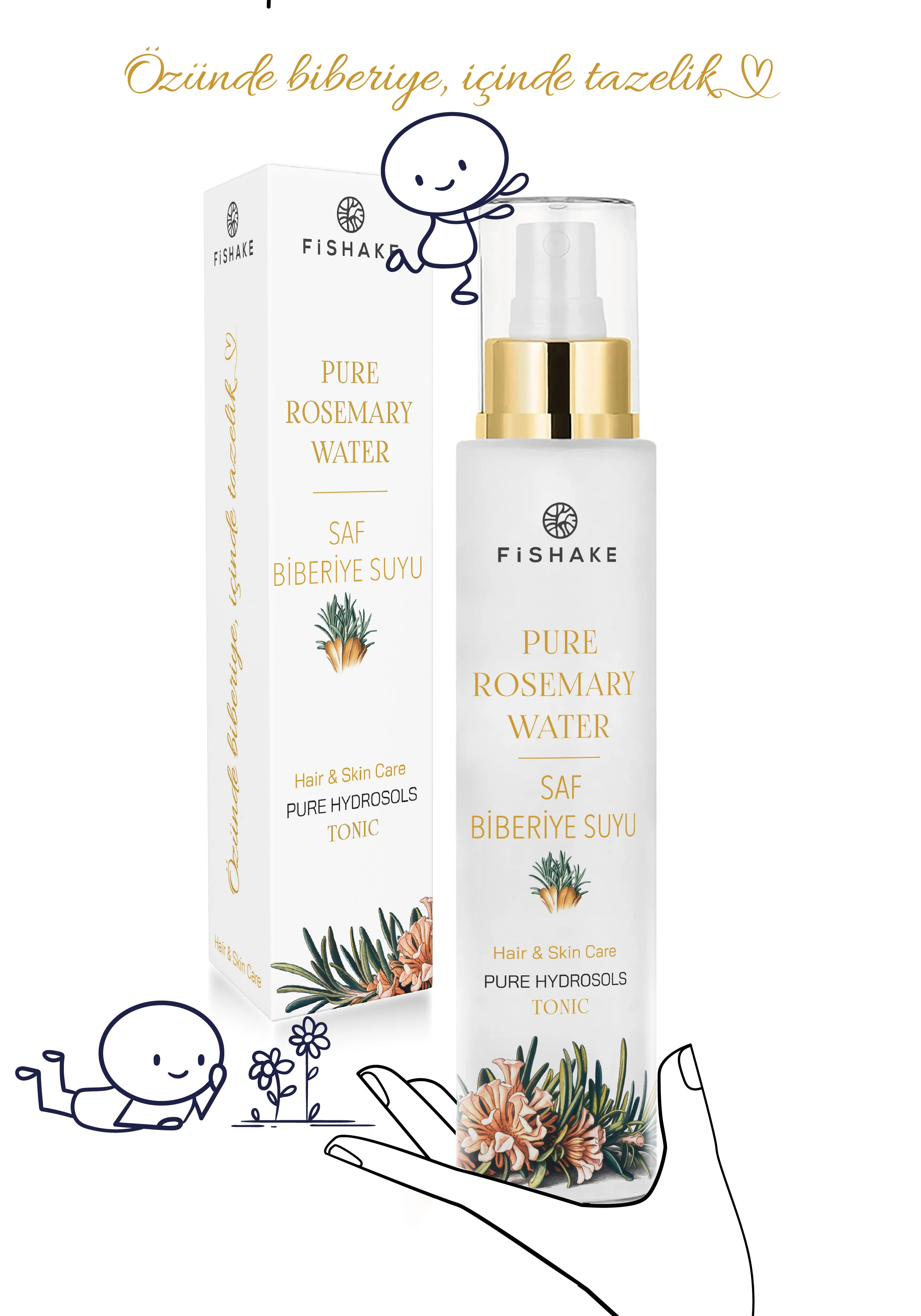 Biberiye Suyu Hızlı Saç Uzatan Sprey %100 Doğal Ve Saf Dökülme Karşıtı Ve Saç Uzatma Toniği 100 ml