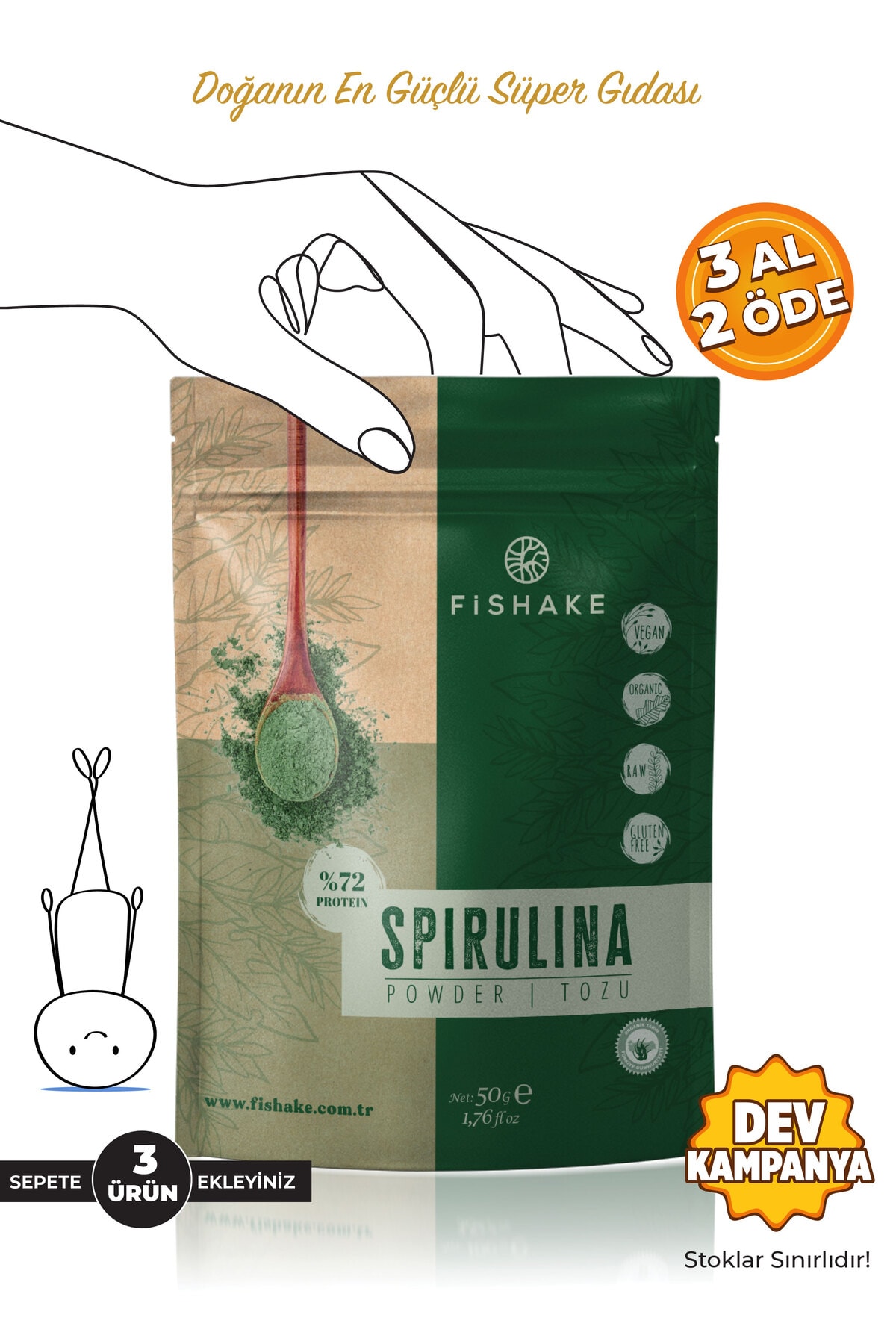 Organik Spırulına Tozu / Powder 50 gr