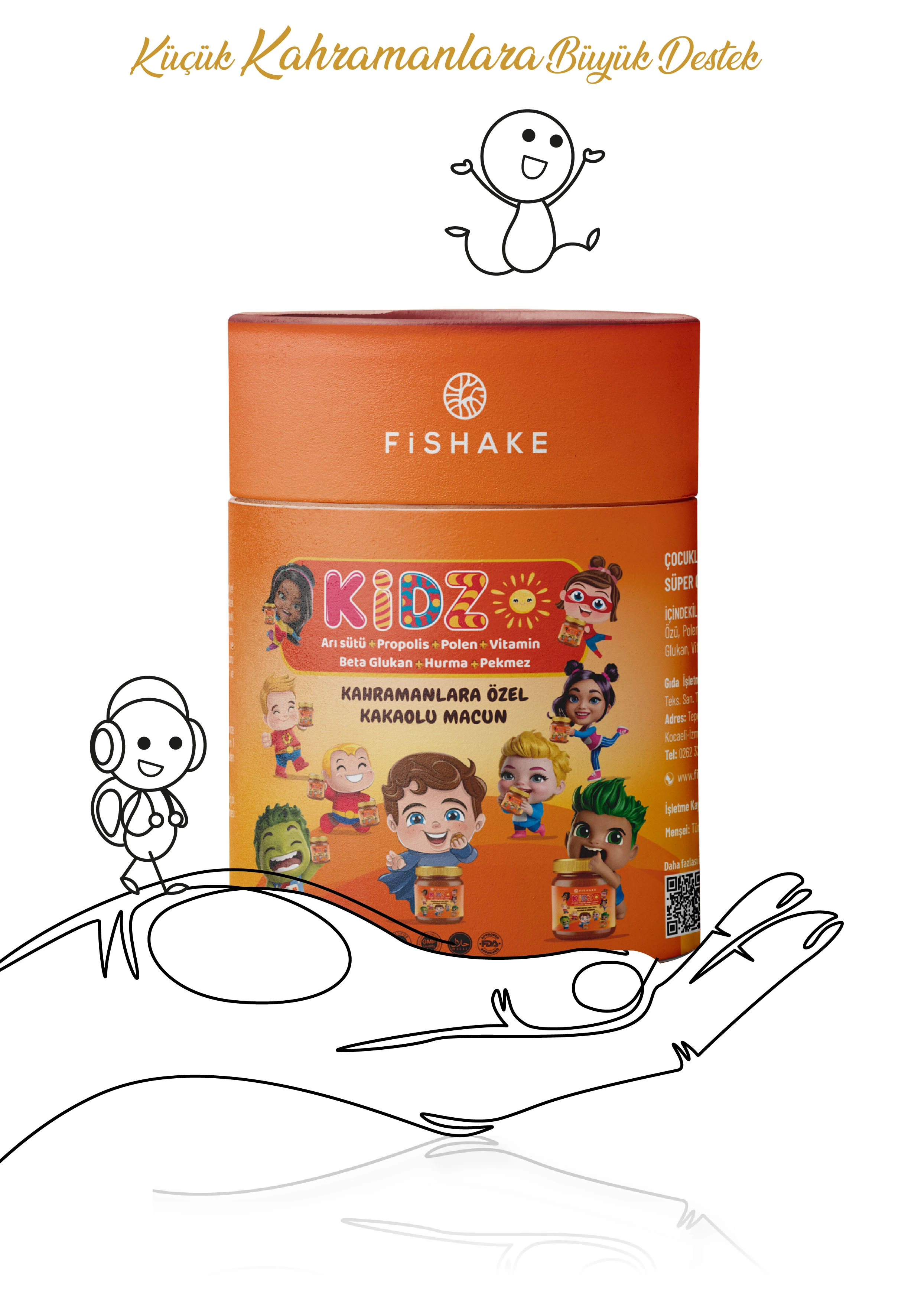 Kids Kakaolu Çocuk Macunu- Arı Sütü, Propolis, Hurma, Pekmez, Vitamin Takviyeli - Iştah Açıcı