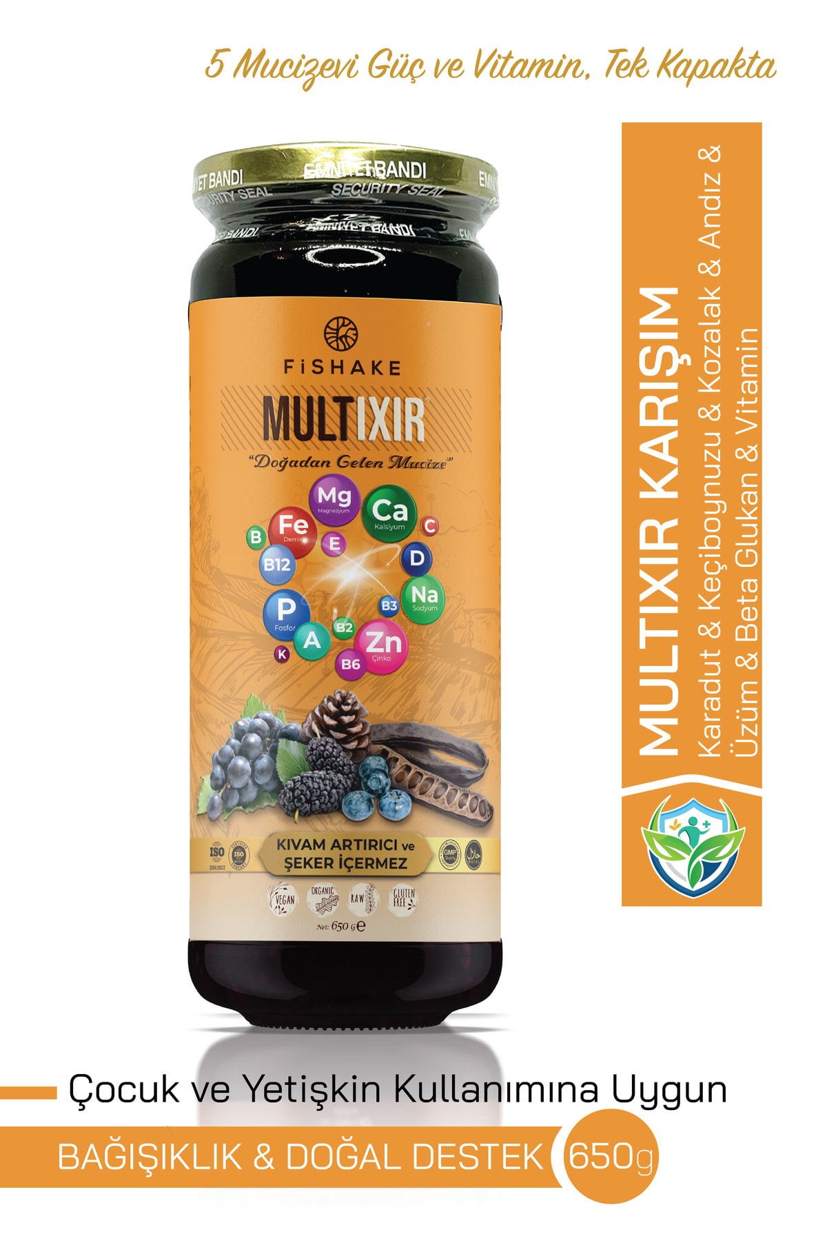 Karadut- Keçiboynuzu- Üzüm- Hurma- Kozalak- Vitamin Ilaveli Karışım ( Xl 650 Gr)
