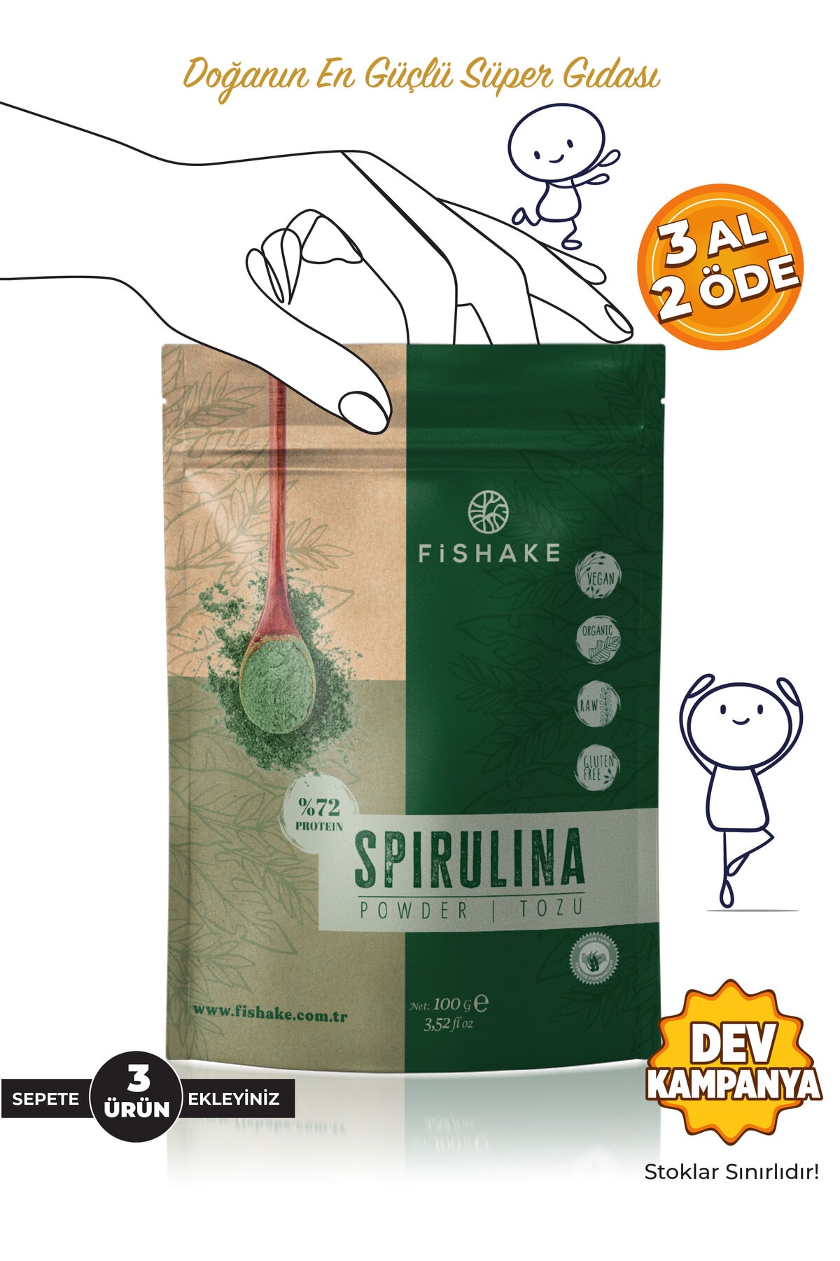 Organik Spırulına Tozu / Powder Premıum 100 gr