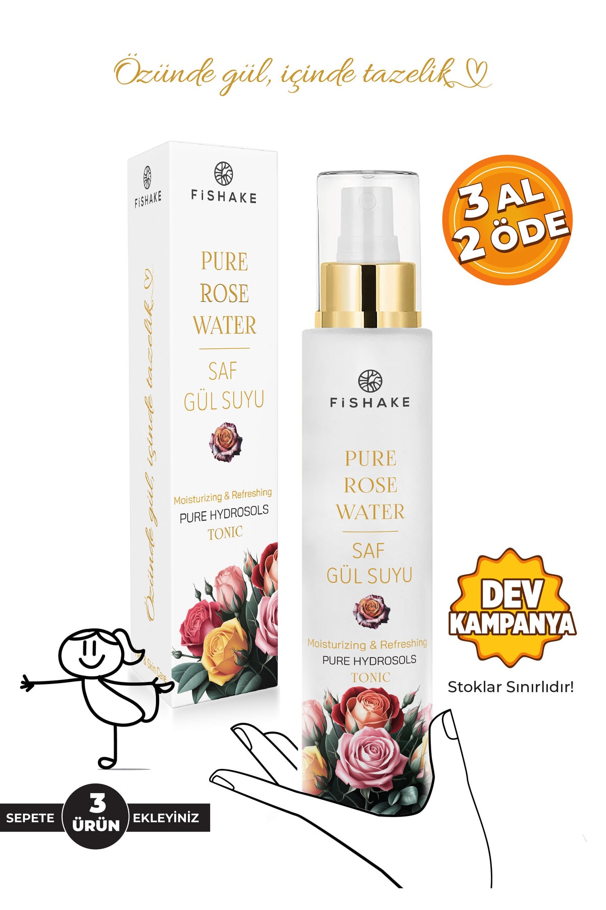 Gül Mayası %100 Saf ve Doğal Gül Suyu Gözenek Sıkılaştırıcı Aydınlatıcı ve Arındırıcı Tonik 100 Ml