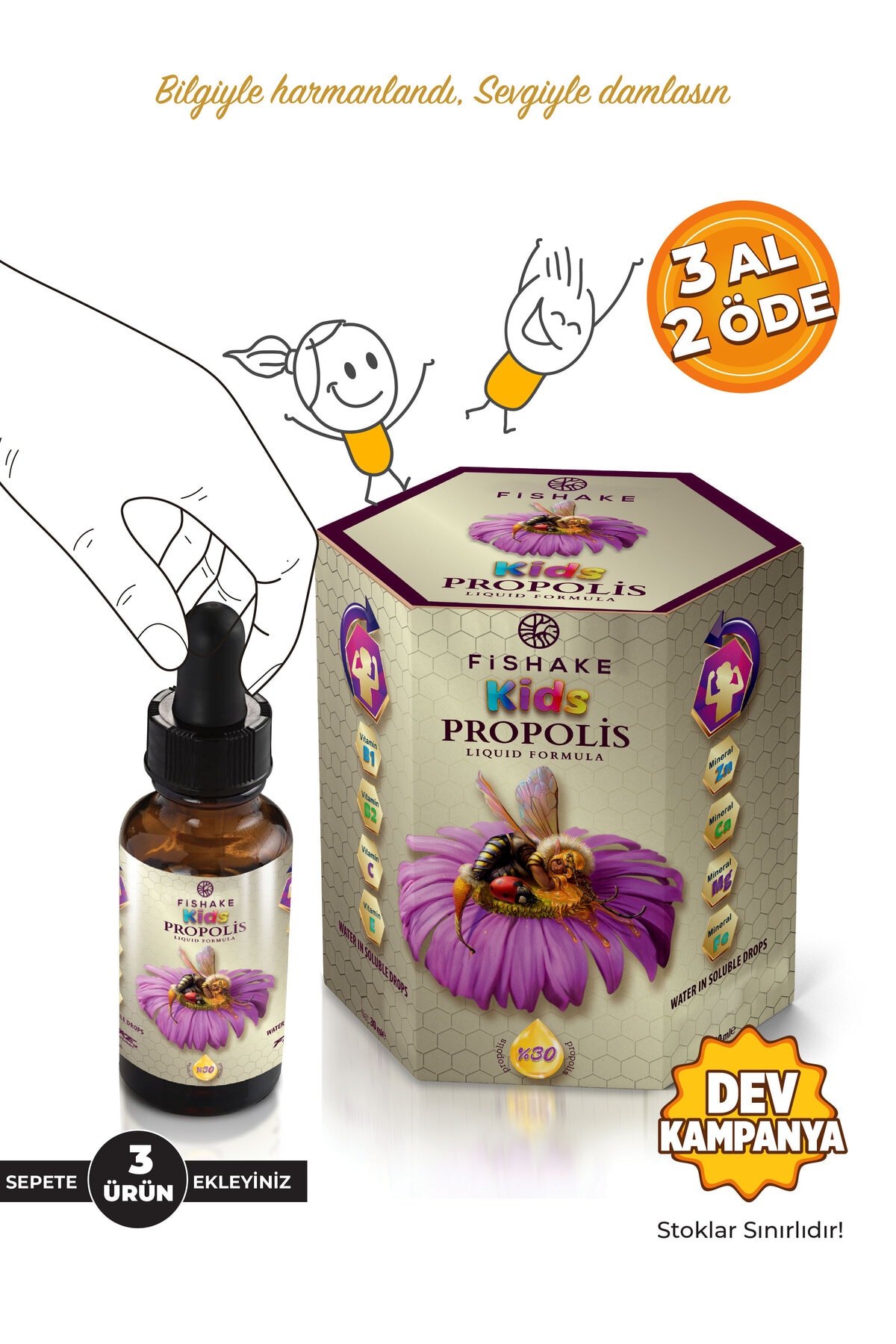 Kids Çocuklara Özel Propolis Suda Çözünebilir Damla 30 ml