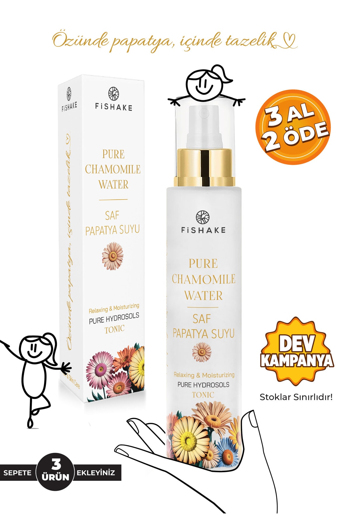 Papatya Suyu Saç Ve Vücut Toniği Rahatlatıcı ve Nemlendirici Saç Açıcı Tonik Saf 100 ml