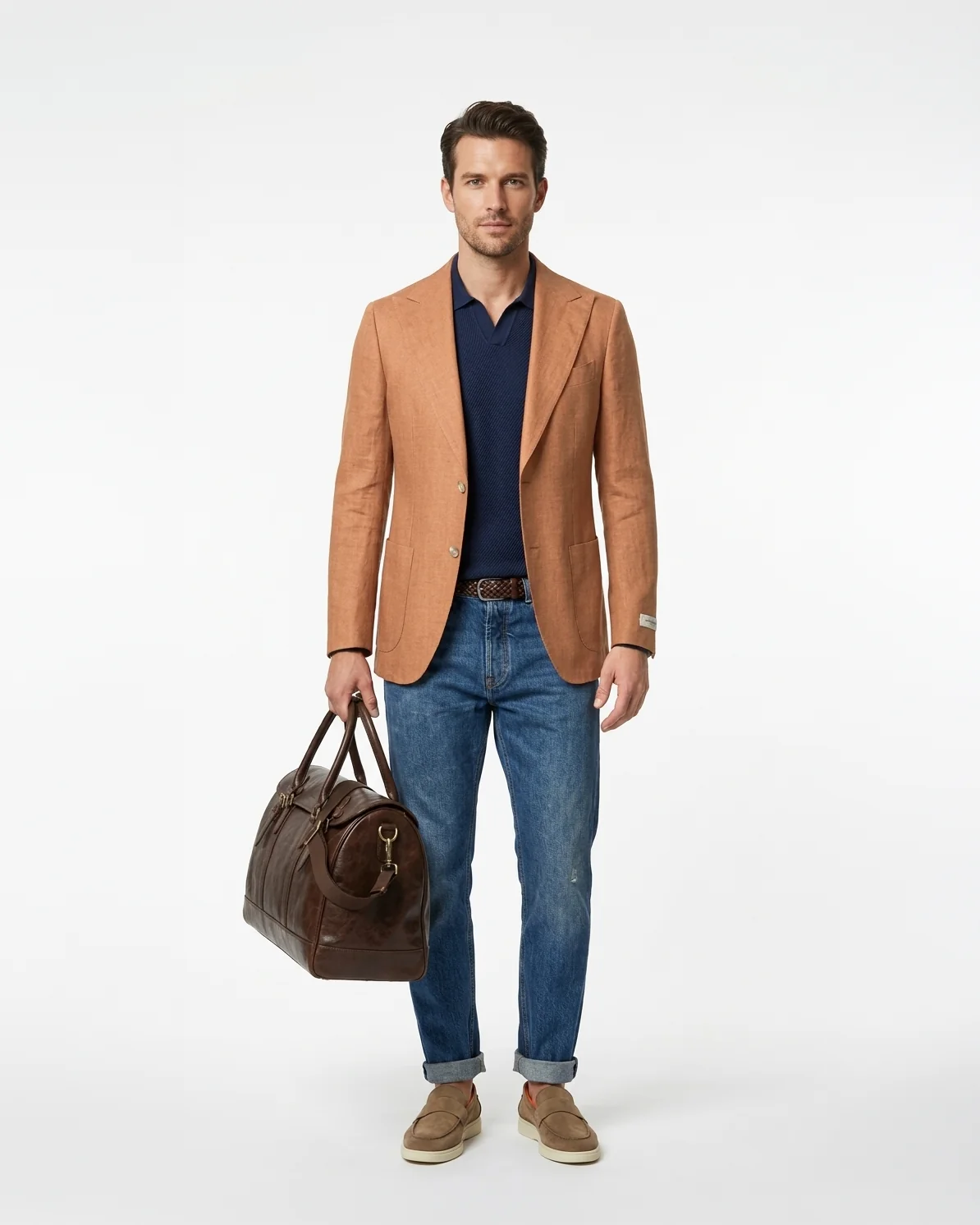 Ermenegildo Zegna Orange Linen Jacket