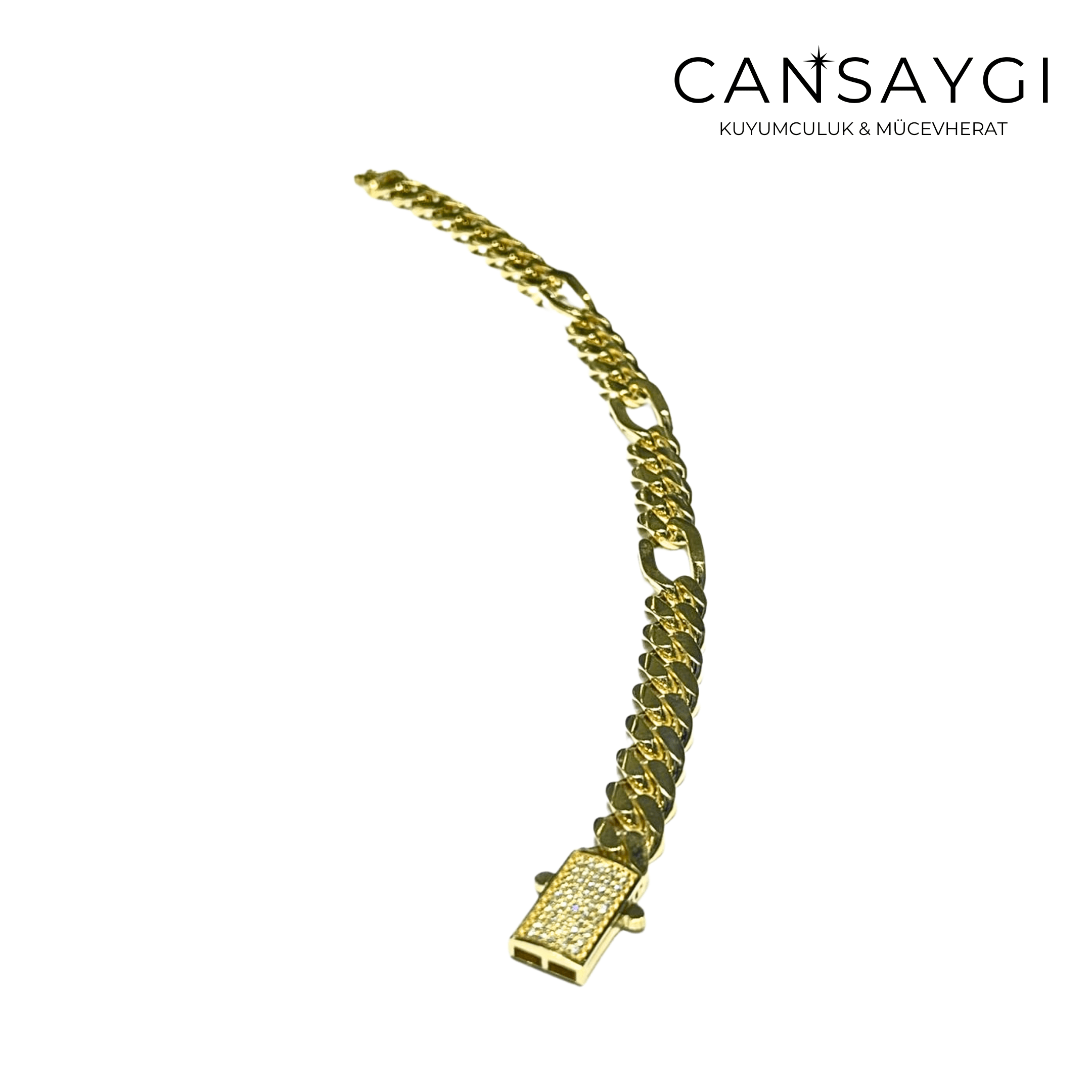 Zirkon Taş Gurmet Model Künye 14 Ayar Gold