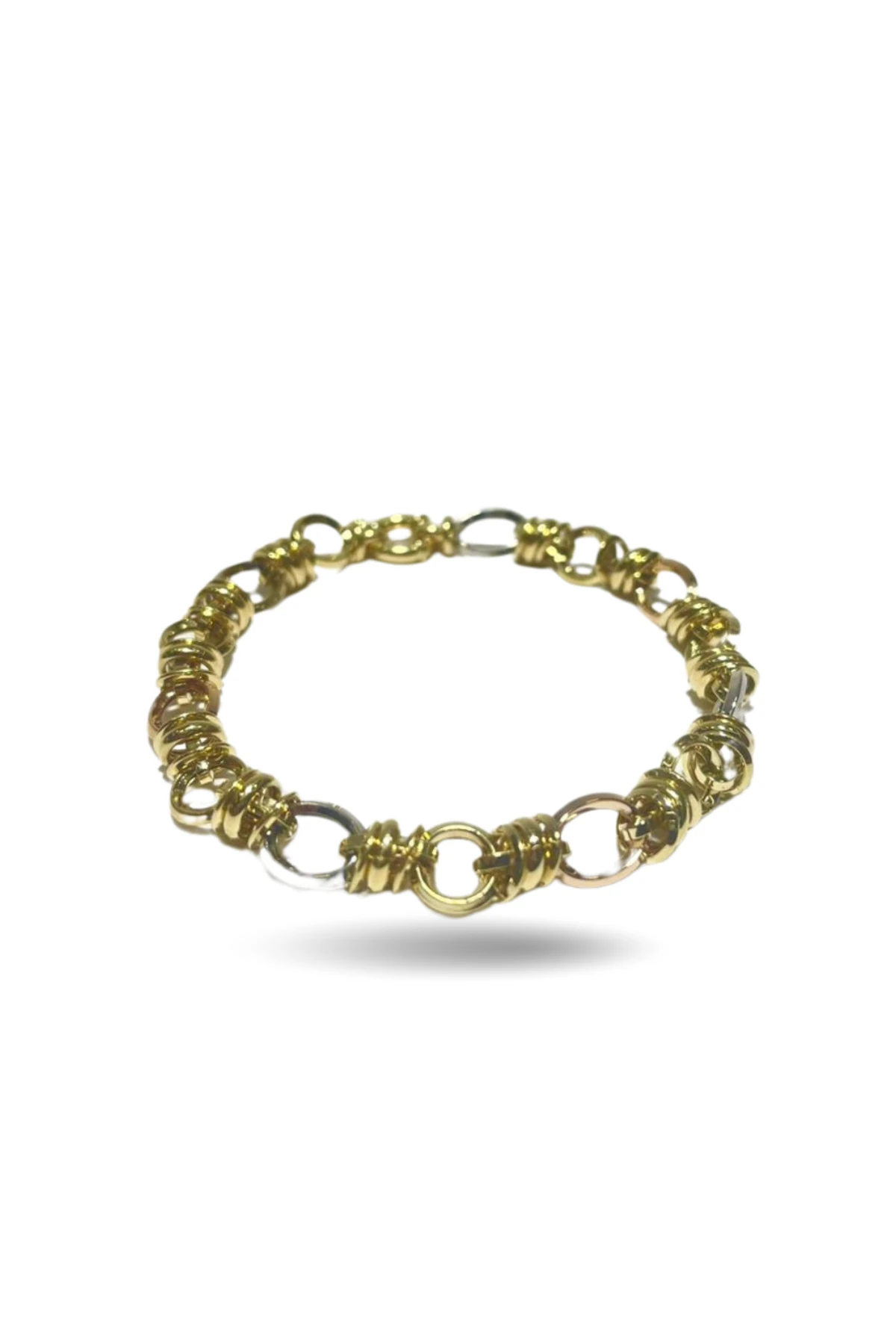 Hallow model Unisex 14 ayar rose gold white altın bileklik