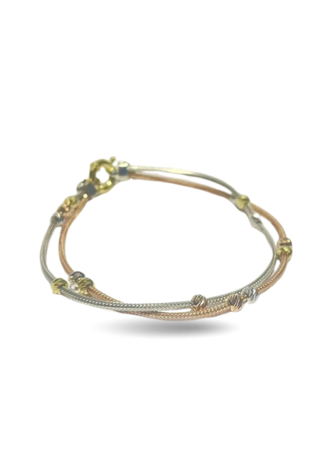 Dorika 14 ayar rose & white gold altın bileklik