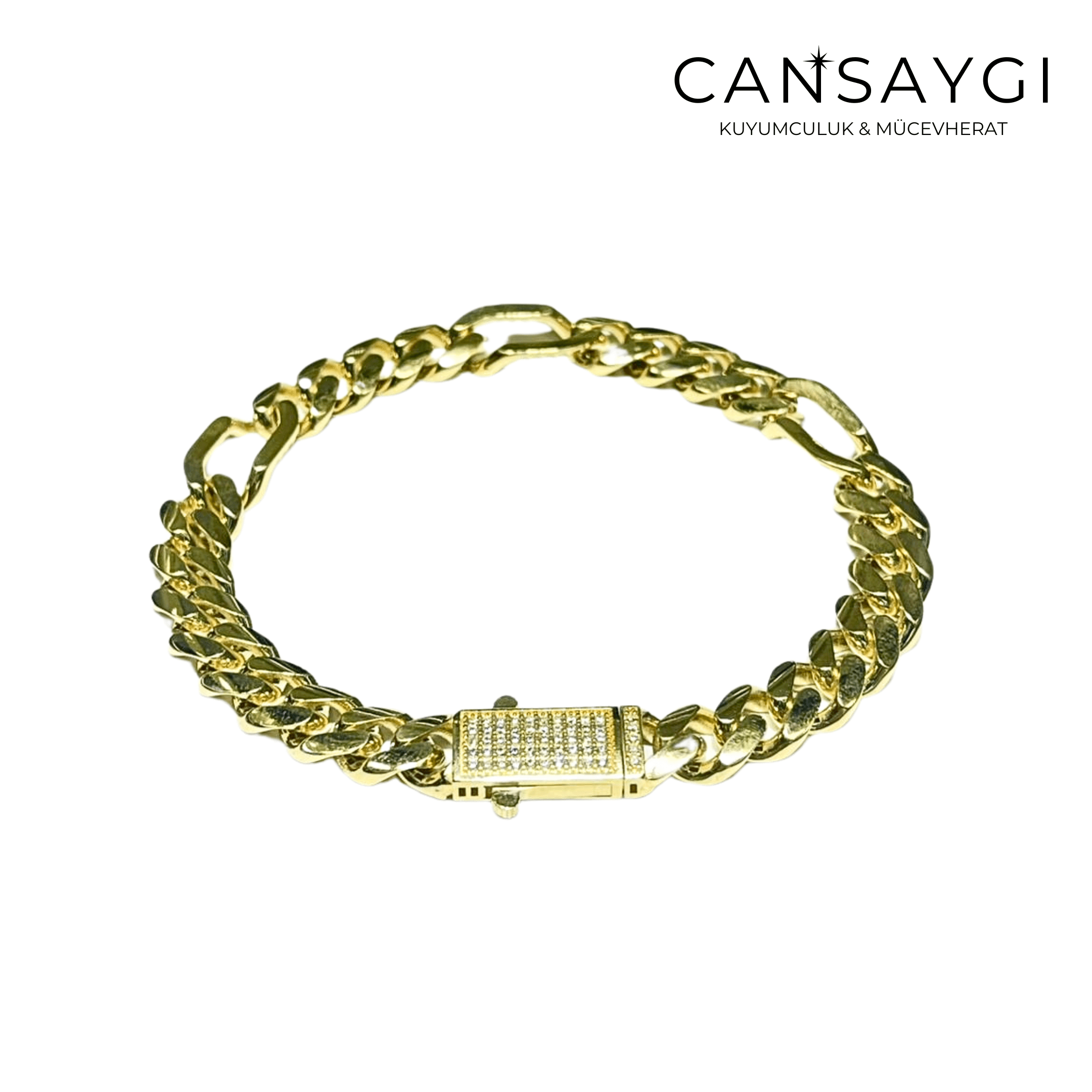 Zirkon Taş Gurmet Model Künye 14 Ayar Gold
