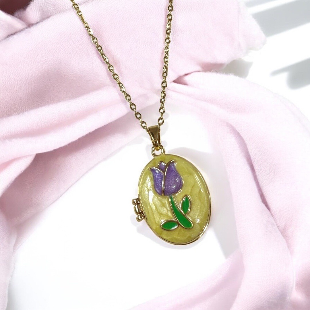 Çelik | Butter Yellow Open Locket Kolye