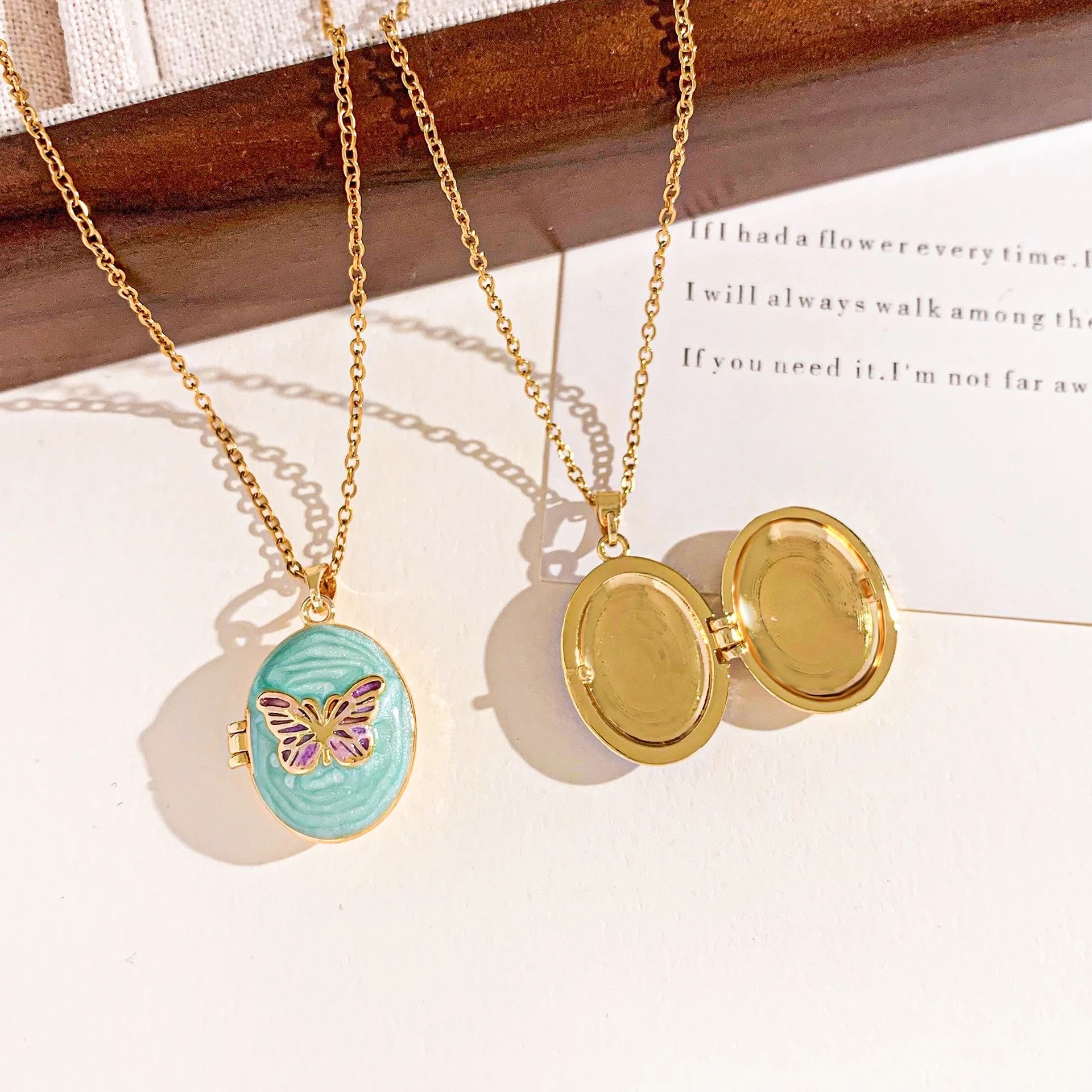 Çelik | Butterfly Open Locket Kolye