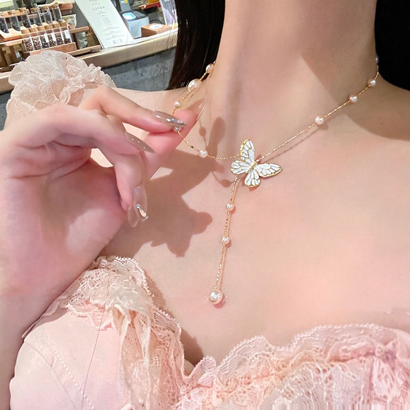Pearl Butterfly Kolye
