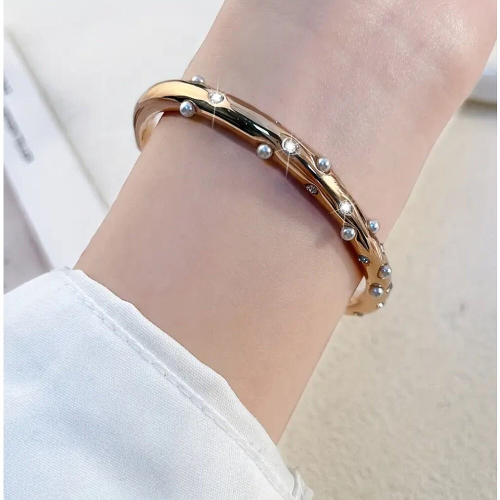 Çelik | Golden Pearl Bileklik