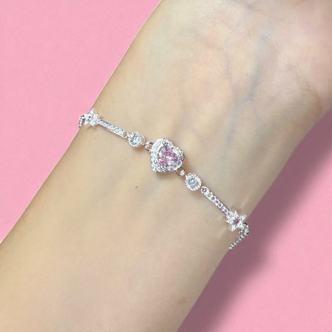 Pink Heart Bileklik