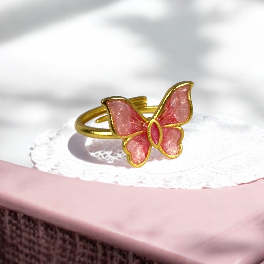 Pink Butterfly Yüzük