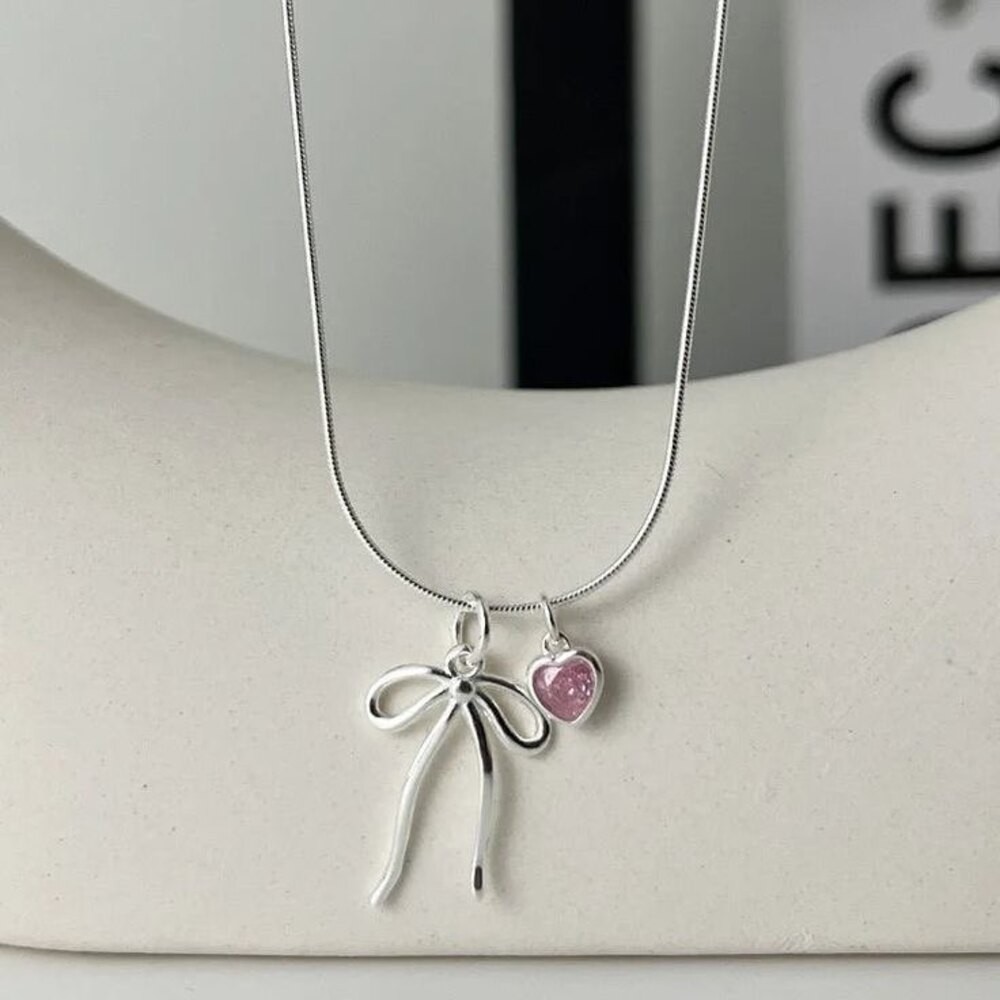 925s | Ribbon Heart Kolye