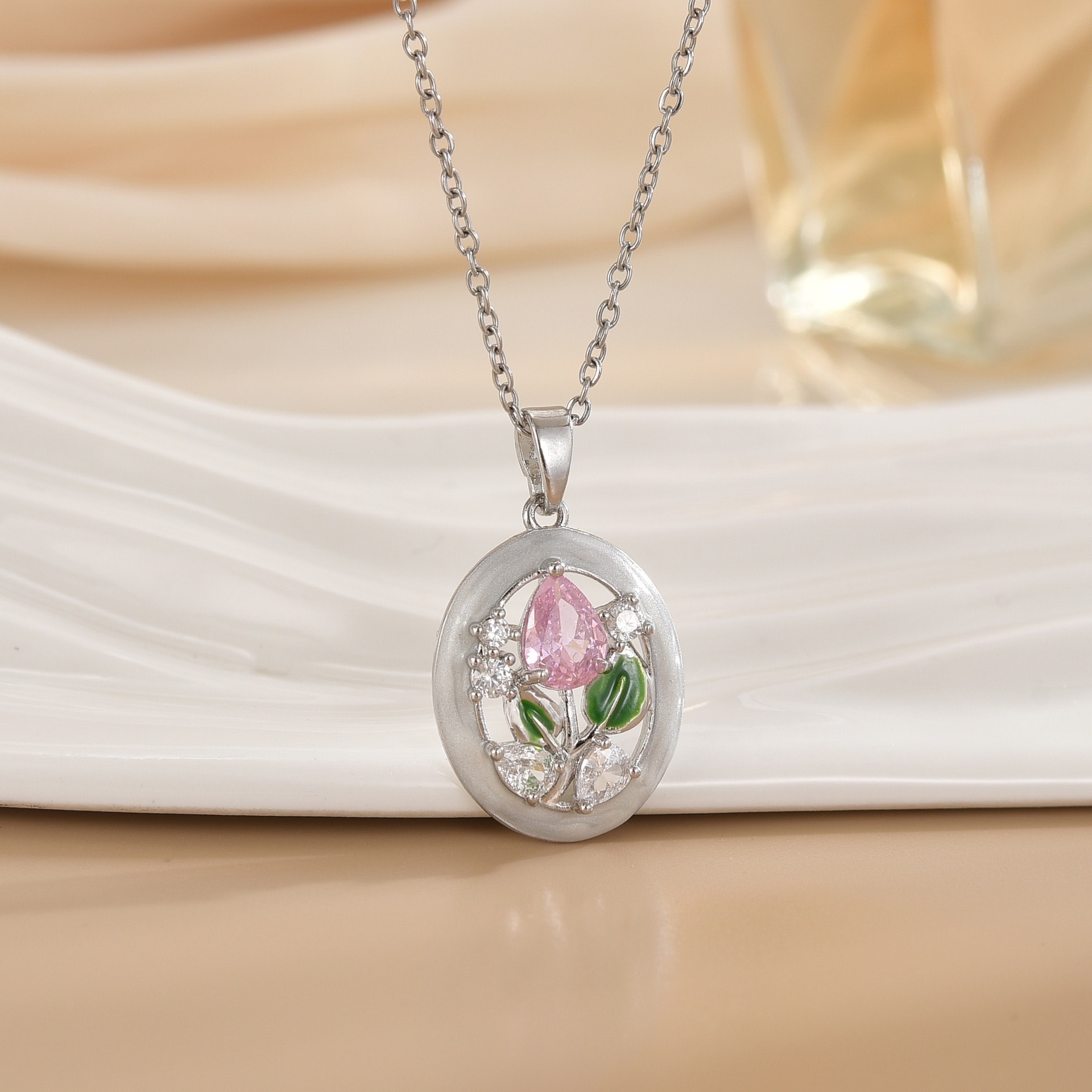 Çelik | Pink Tulip Kolye