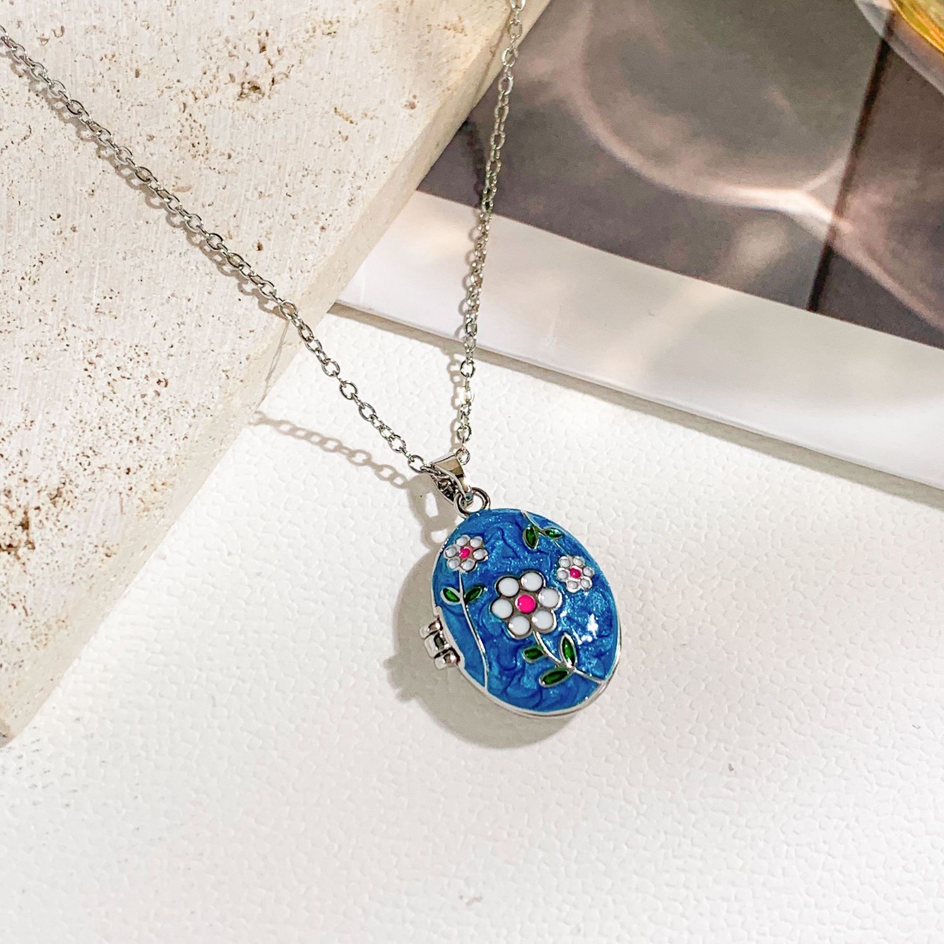 Çelik | Silver Açılır Kapanır Open Locket Kolye